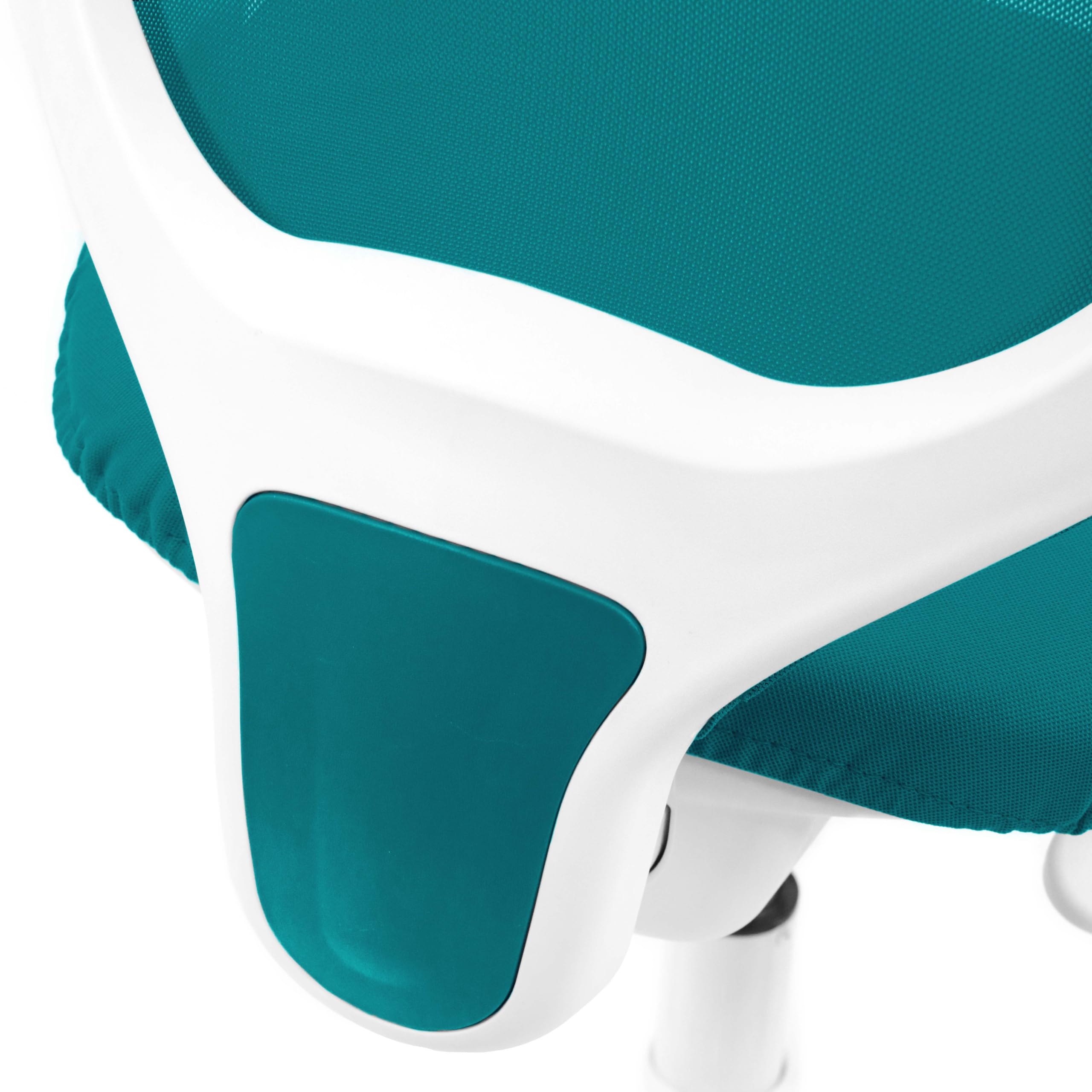 hjh OFFICE Silla para niños Silla giratoria Kid Ergo Tela/Tejido de Malla Práctico reposapiés Regulable en Altura Azul