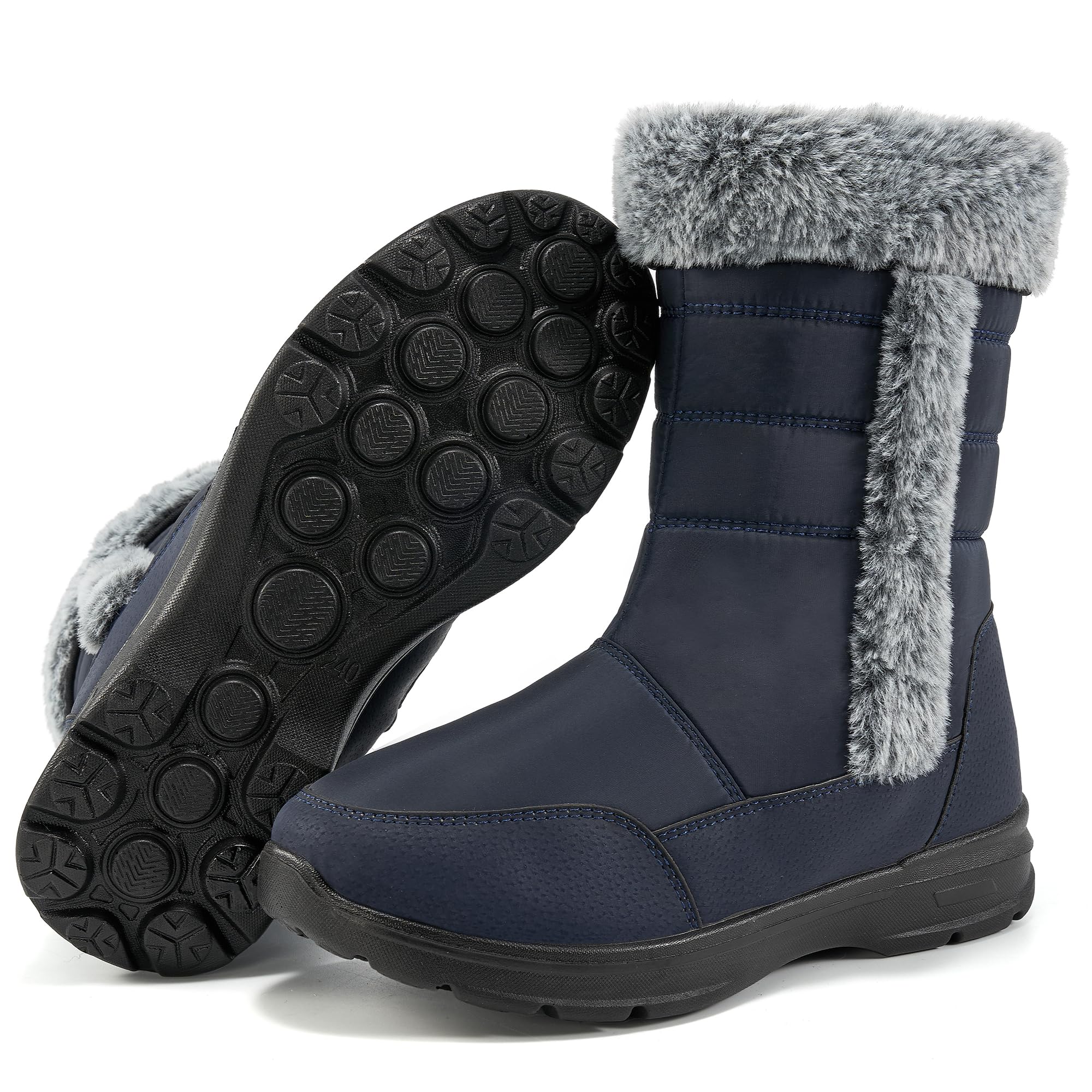 FUDYNMALC Snow Boots for Women Winter Waterproof Lightweight Mid Calf Boots 2025 - Warm Fur Lined Outdoor Footwear