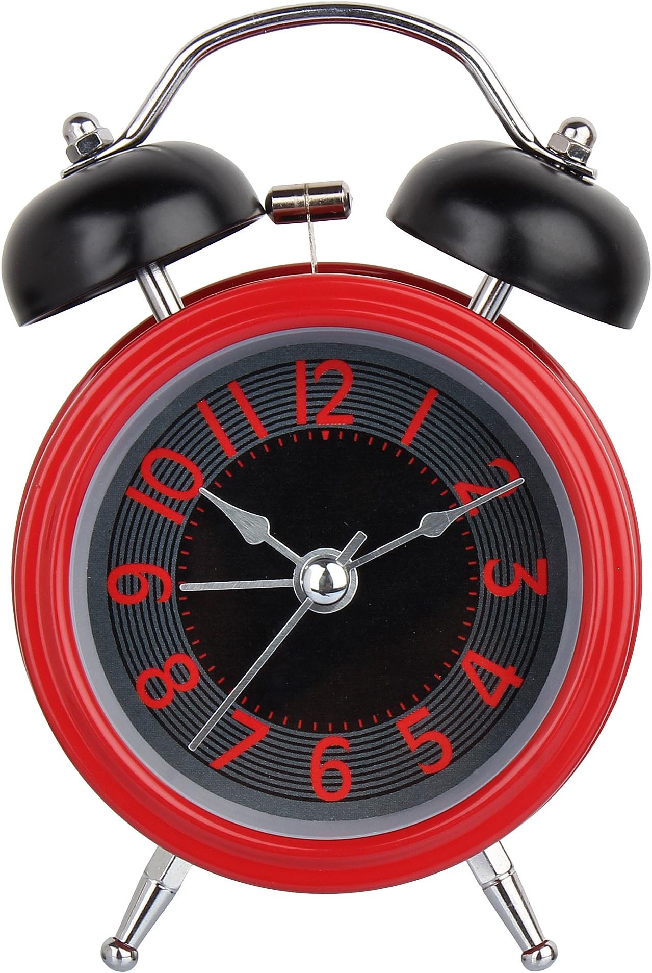 EFINITO Alarm Clock Twin Bell for Heavy Sleepers with Night Display - 5 Inch (Red)