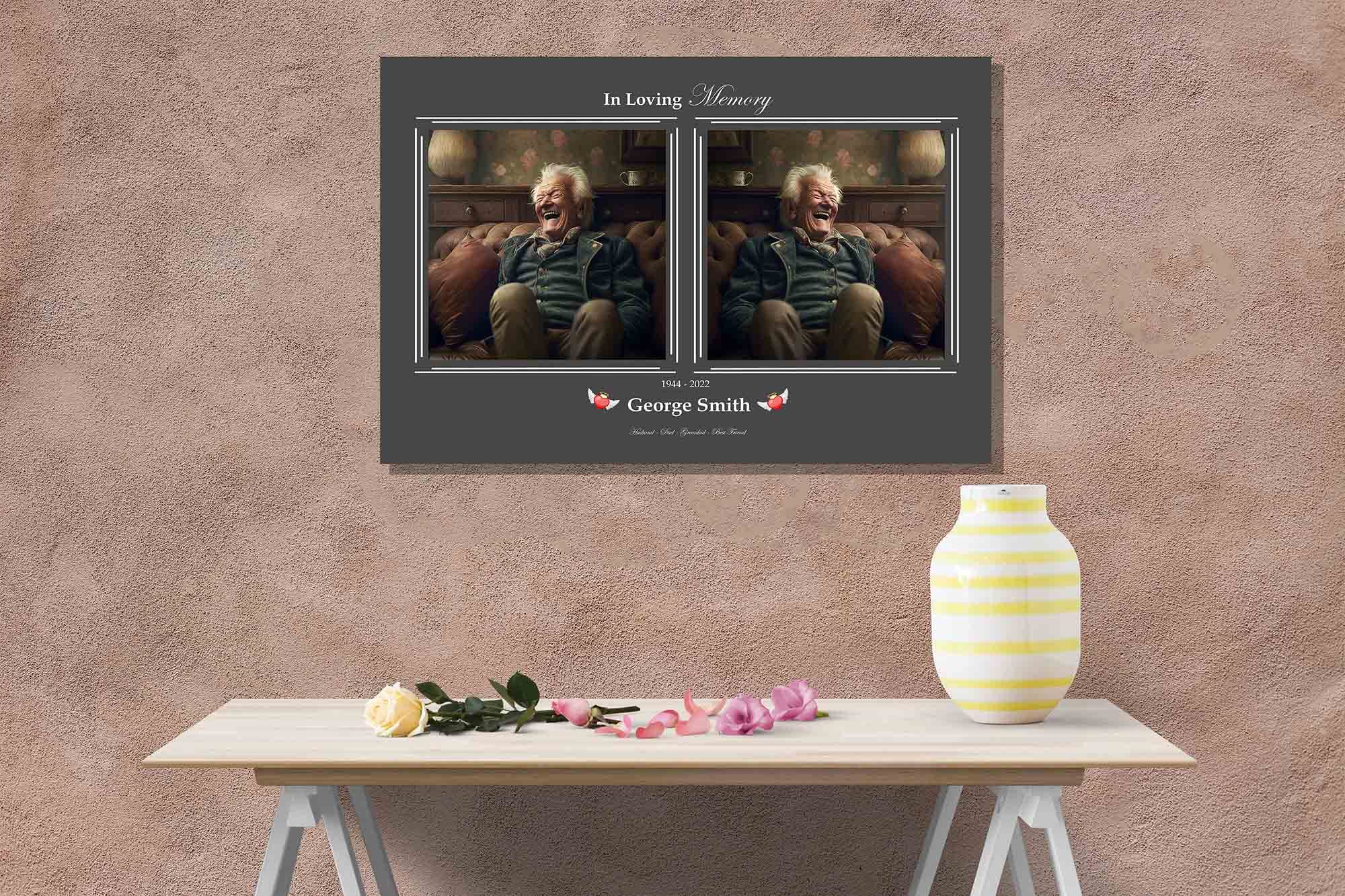 Artley Prints – 2 Stampe Su Tela Commemorative Personalizzate Con Cornice, Formato A3 (40x30 Cm) - 3