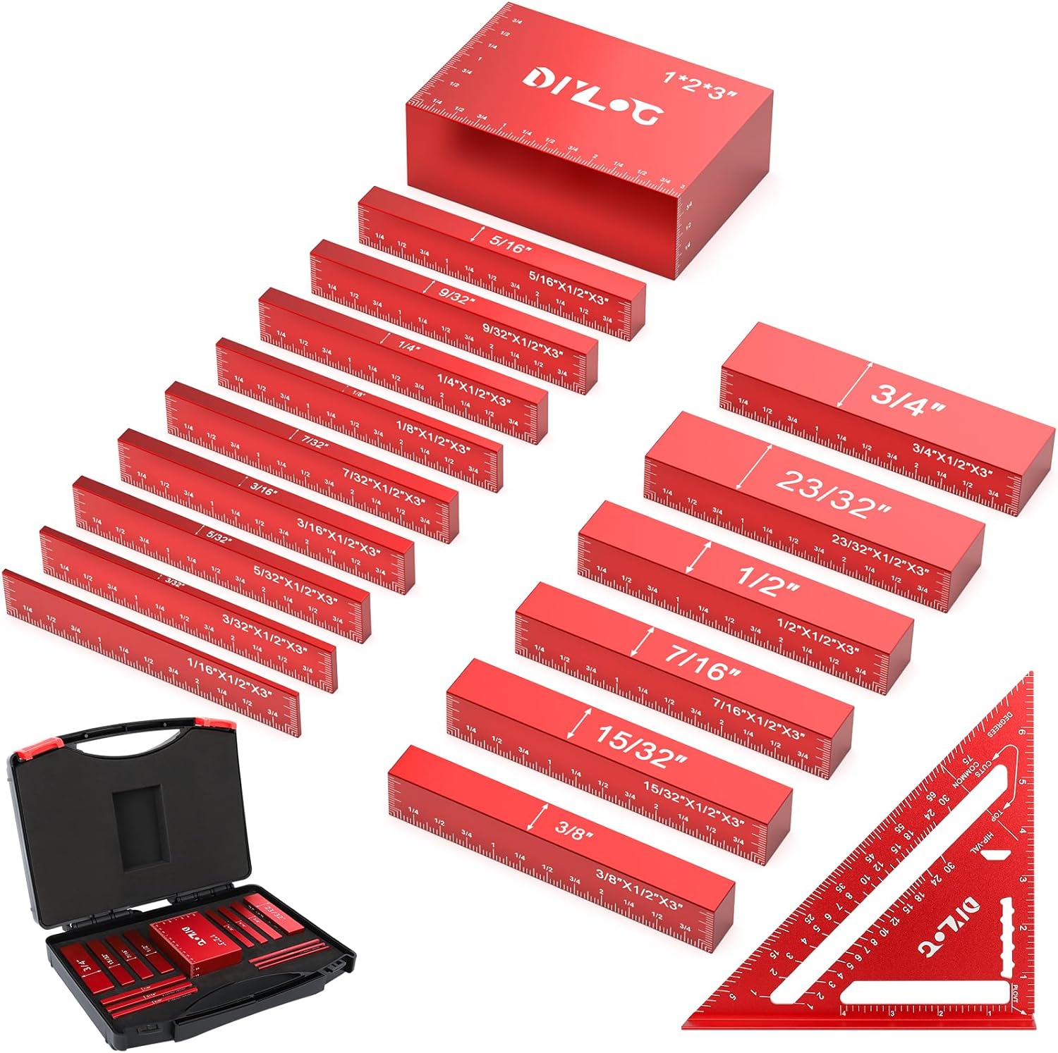 Setup Blocks Woodworking, Setup Blocks Height Gauge Set, 16 PCS Setup Blocks with Set Up Blocks for Woodworking, Case, Square Ruler, Aluminum Setup Bars for Router and Table Saw Accessories Setup Blocks Woodworking, Setup Blocks Height Gauge Set, 16 PCS Setup Blocks with Set Up Blocks for Woodworking, Case, Square Ruler, Aluminum Setup Bars for Router and Table Saw Accessories