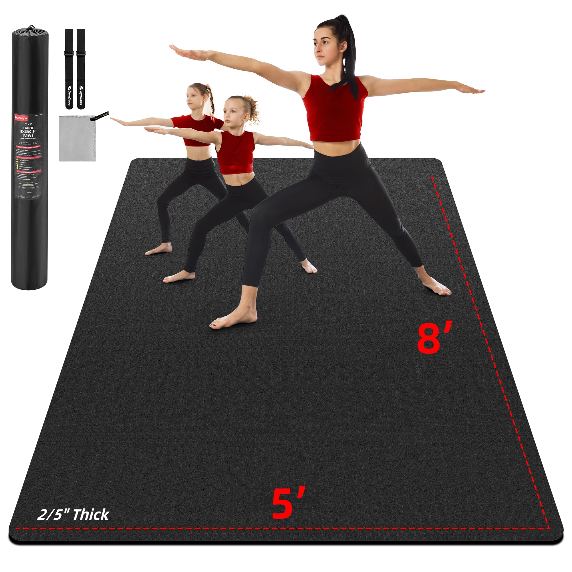 Extra Large Exercise Mat Yoga Mats Thick for Home Gym 8x5 10mm Kids Workout Mat Non Slip for