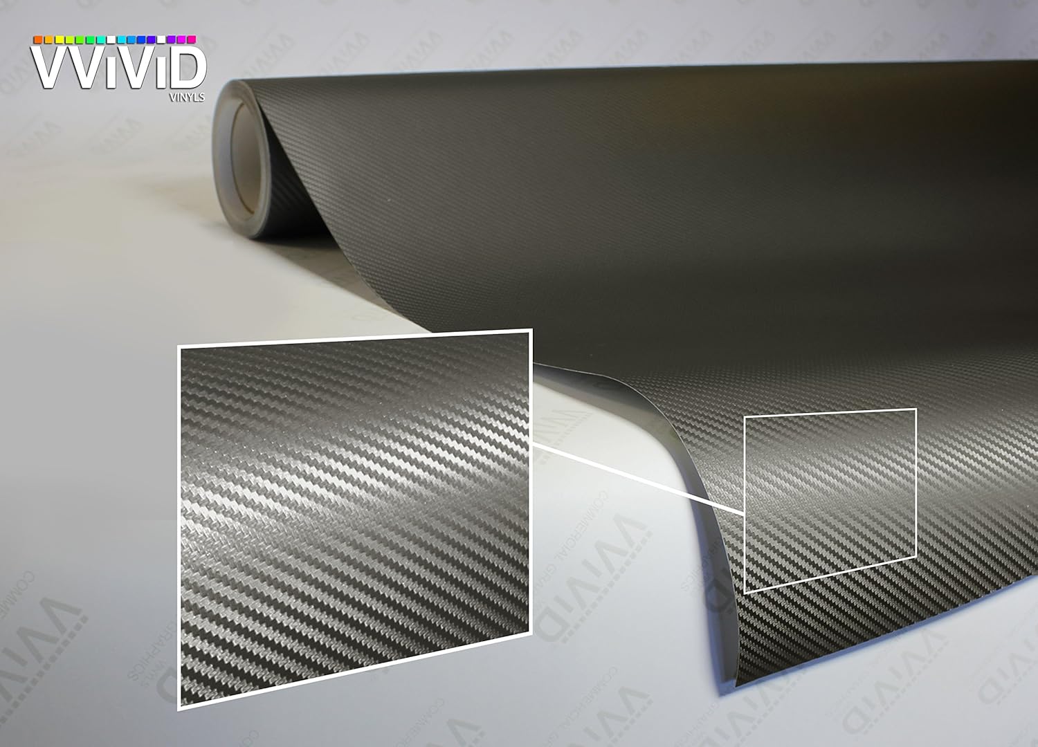 VVIVID® XPO Dark Grey Carbon Fiber Car Wrap Vinyl Roll with Air Release Technology (6ft x 5ft (Hood, Roof or Trunk Wrap Kit))