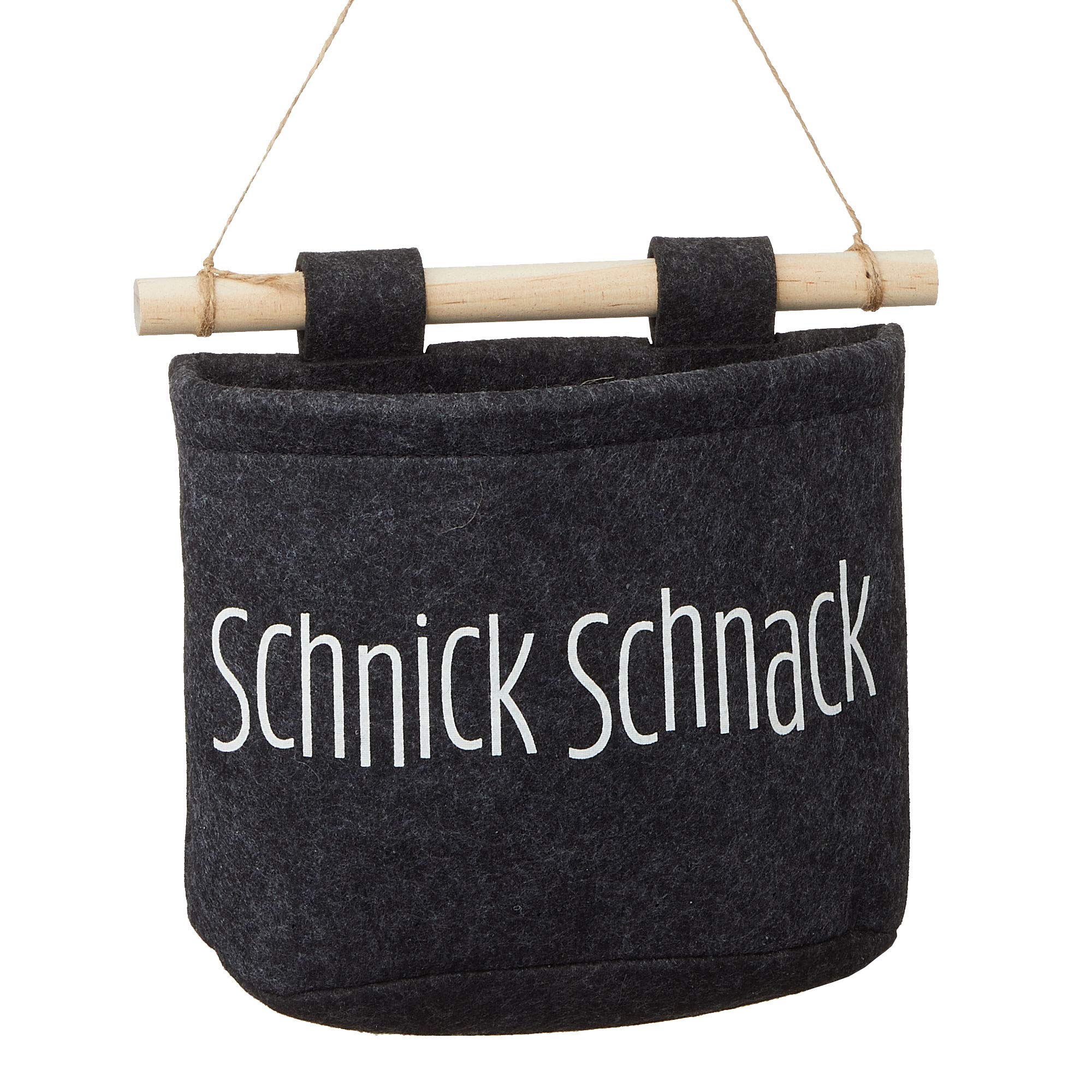 Aufbewahrungstasche 4er Set aus Filz│Hängekorb grau, anthrazit │Krimskrams, Fette Beute, Tüdelkram, Schnick Schnack