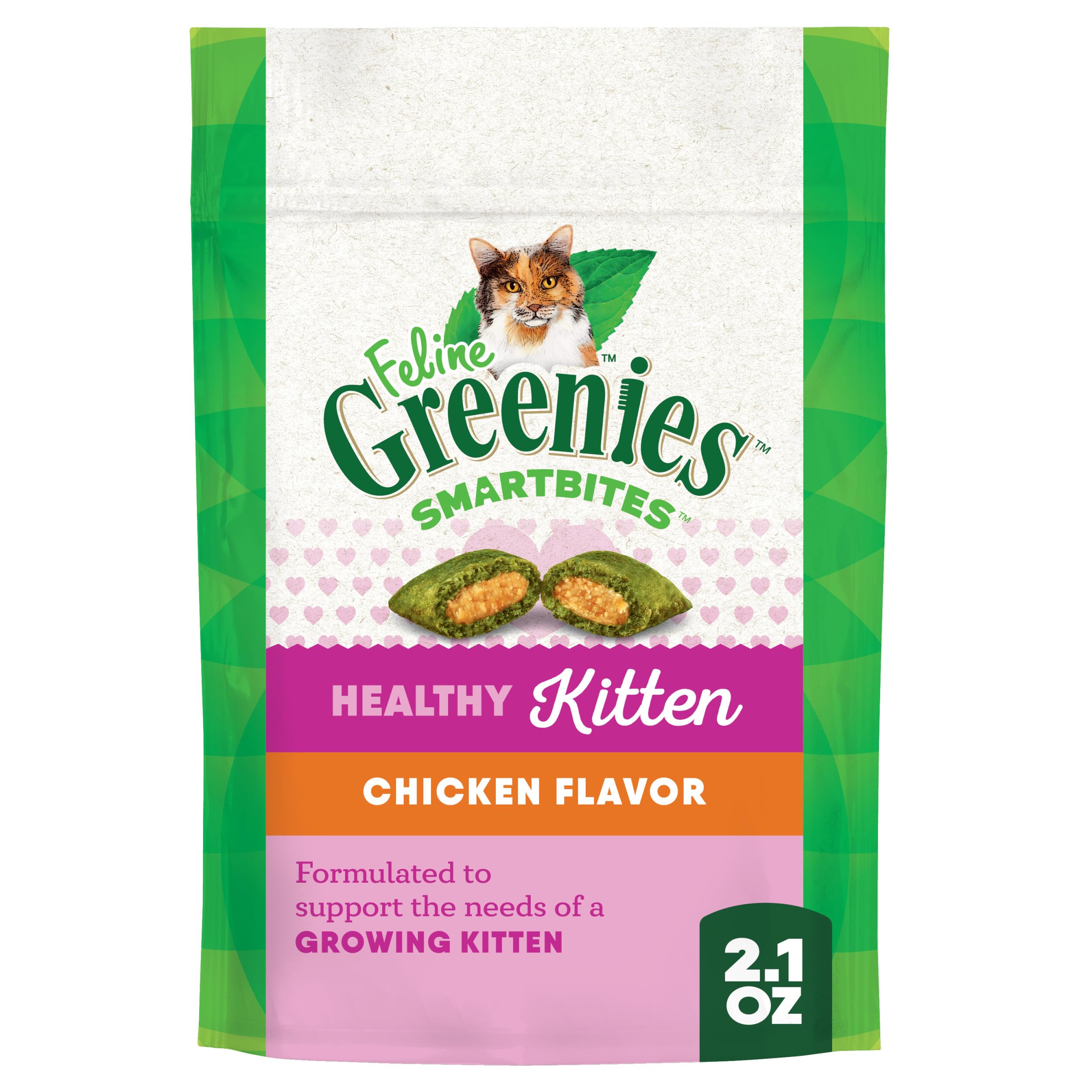 Feline Smartbites Healthy Kitten Treats, Chicken Flavor, 2.1 oz Pack
