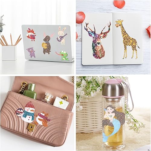 Miniatura 6 de 36 hojas de papel adhesivo holográfico transparente, láminas laminadas holográficas autoadhesivas, láminas laminadas de película con purpurina