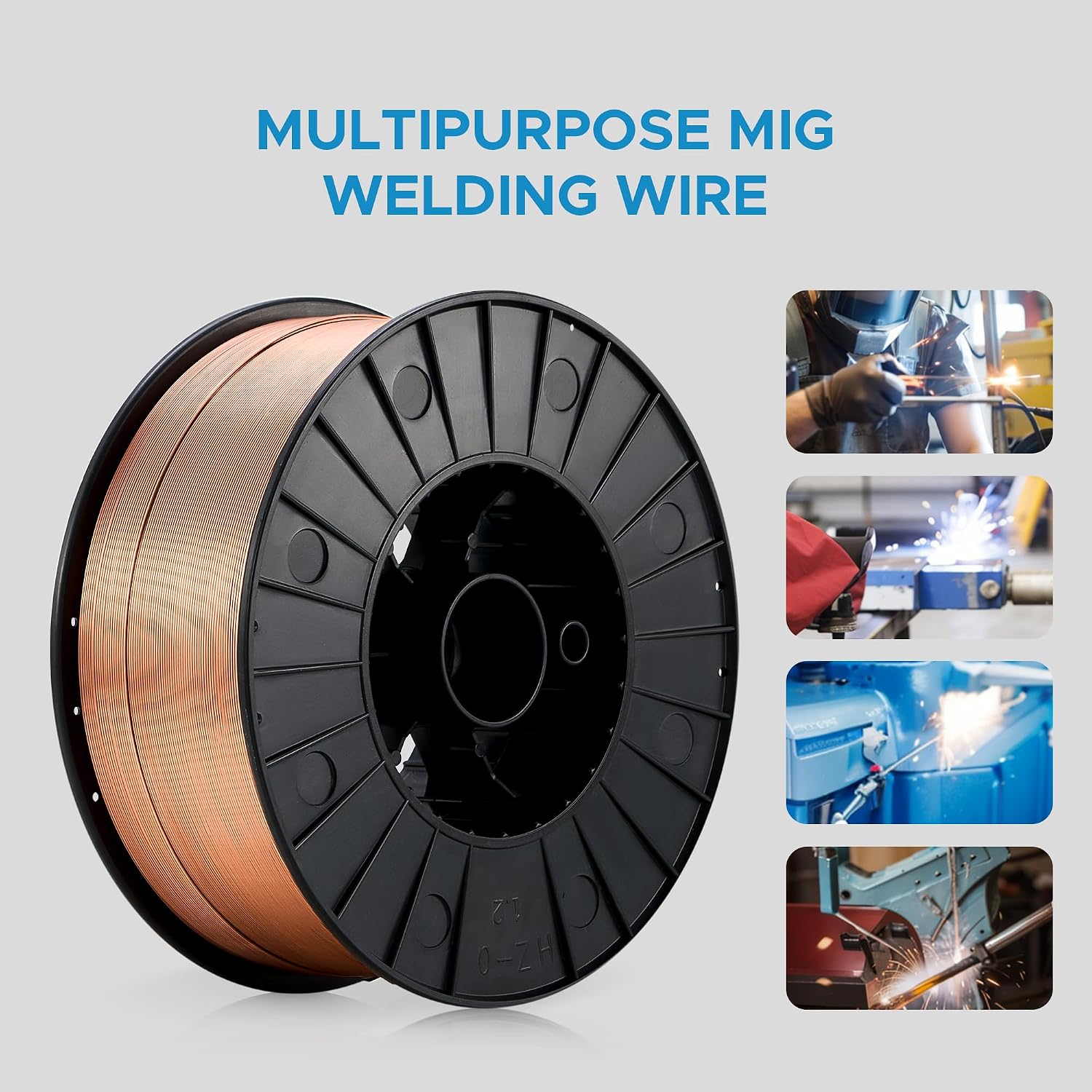 OMTech ER70S-6 Carbon Steel Welding Wire, 0.047" Diameter MIG Welding Wire for Laser Welder with Strong Spool, 44 Pound Multipurpose Weld Wire for Low Splatter & All Position Welding