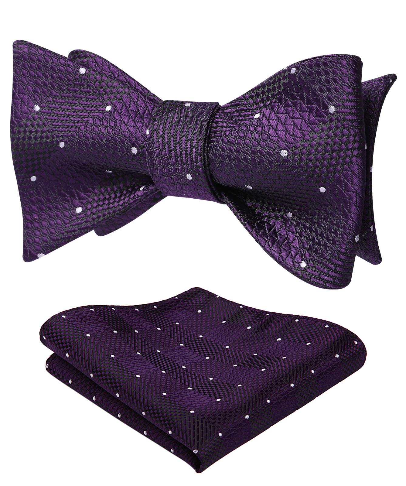 Bow Ties for Men Check Plaid Self Tie Bow Tie and Pocket Square Bowtie Formal Tuxedo Wedding Bowties Handkerchief Set