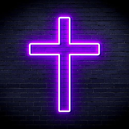 Vista 18 de ADVPRO Cruz Jesús Decoración Para El Hogar Flex Silicona LED Neon Sign - Azul - st16s33-fnu0059-b