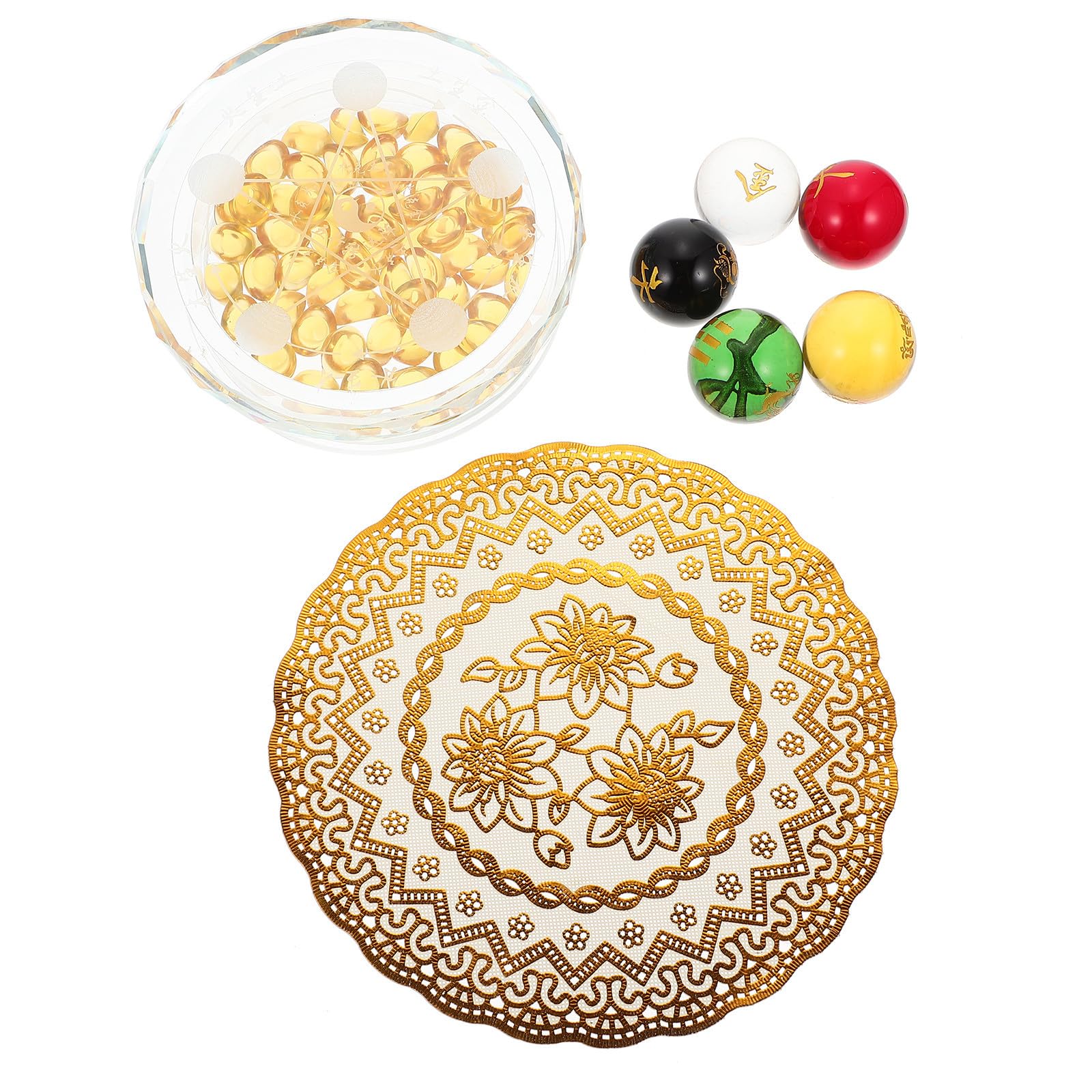 Decoración de Escritorio con Esfera de Vidrio Adornada y Soporte