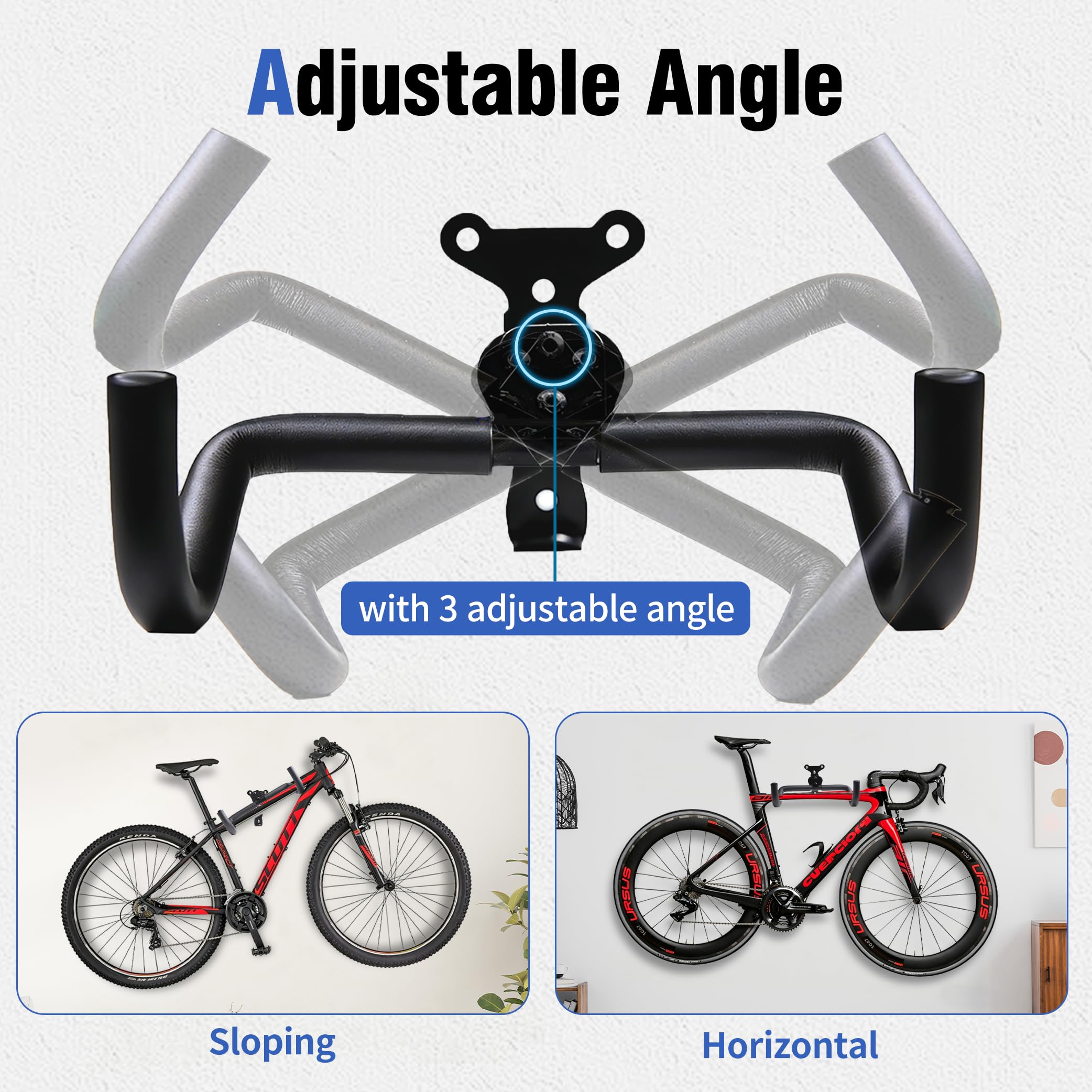 Support Mural Vélo, Porte-Vélo Horizontal pour Garage, Crochet Mural Résistant et Réglable pour Vélos de Route, VTT et Hybrides – Idéal Garage, Appartement et Maison-1 paquet | Rétractable et Pliable