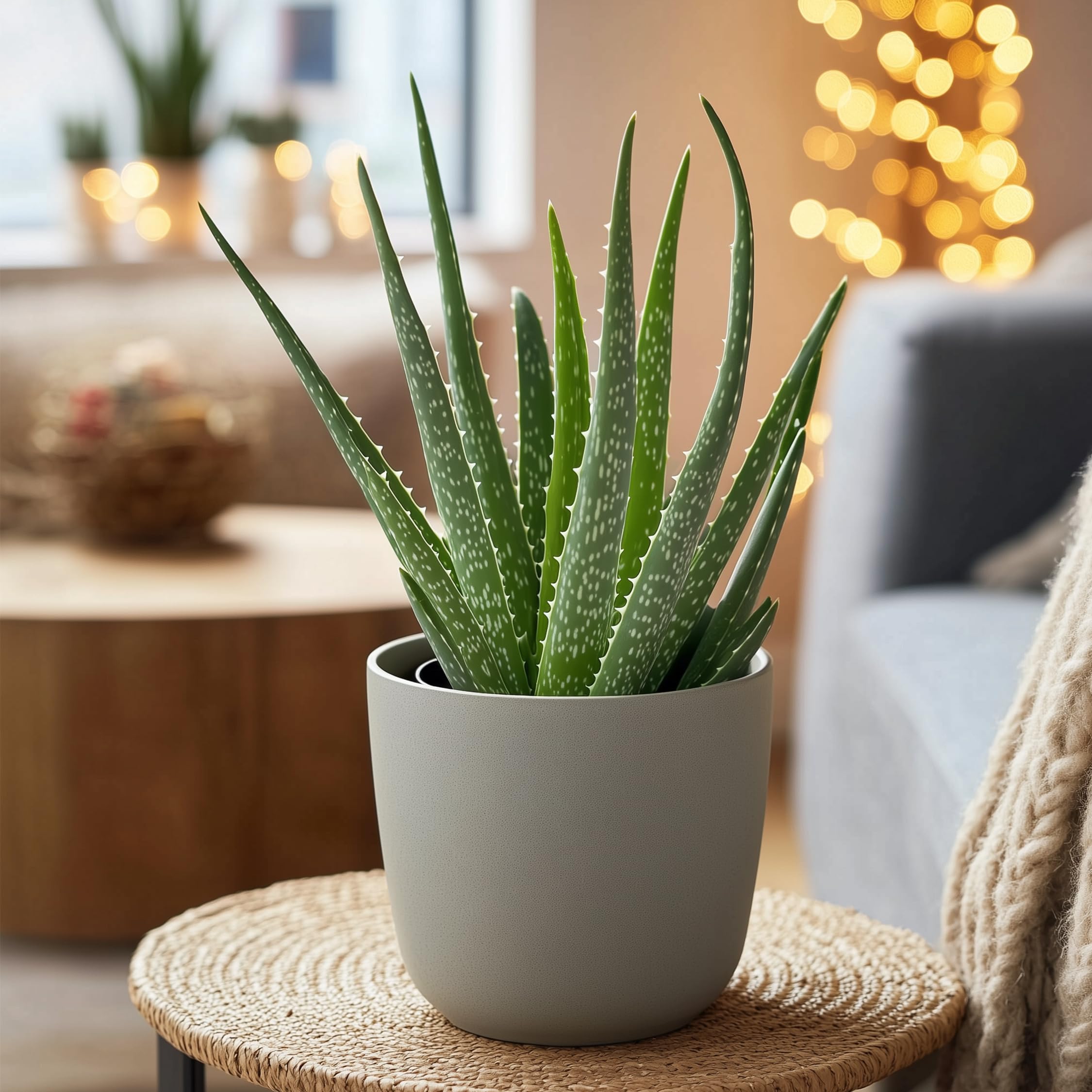 Plant in a Box - Aloe Vera - Set de 4 - Plante d'intérieur - Succulents - Pot 10,5cm - Hauteur 25-40cm