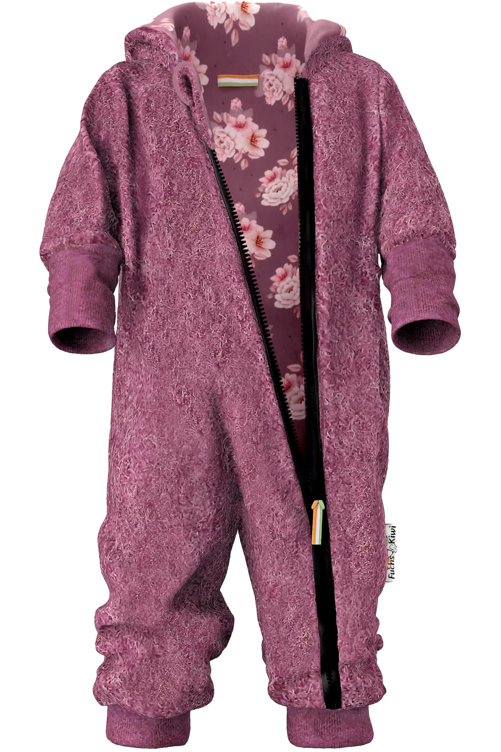 Fuchs & Kiwi Walkoverall Baby Mädchen – Natur Schurwolle & Jersey Futter – Öko-Tex, Hautfreundlich – Handmade in Berlin – Wollwalk Overall Baby & Kleinkind – Winter & Herbst