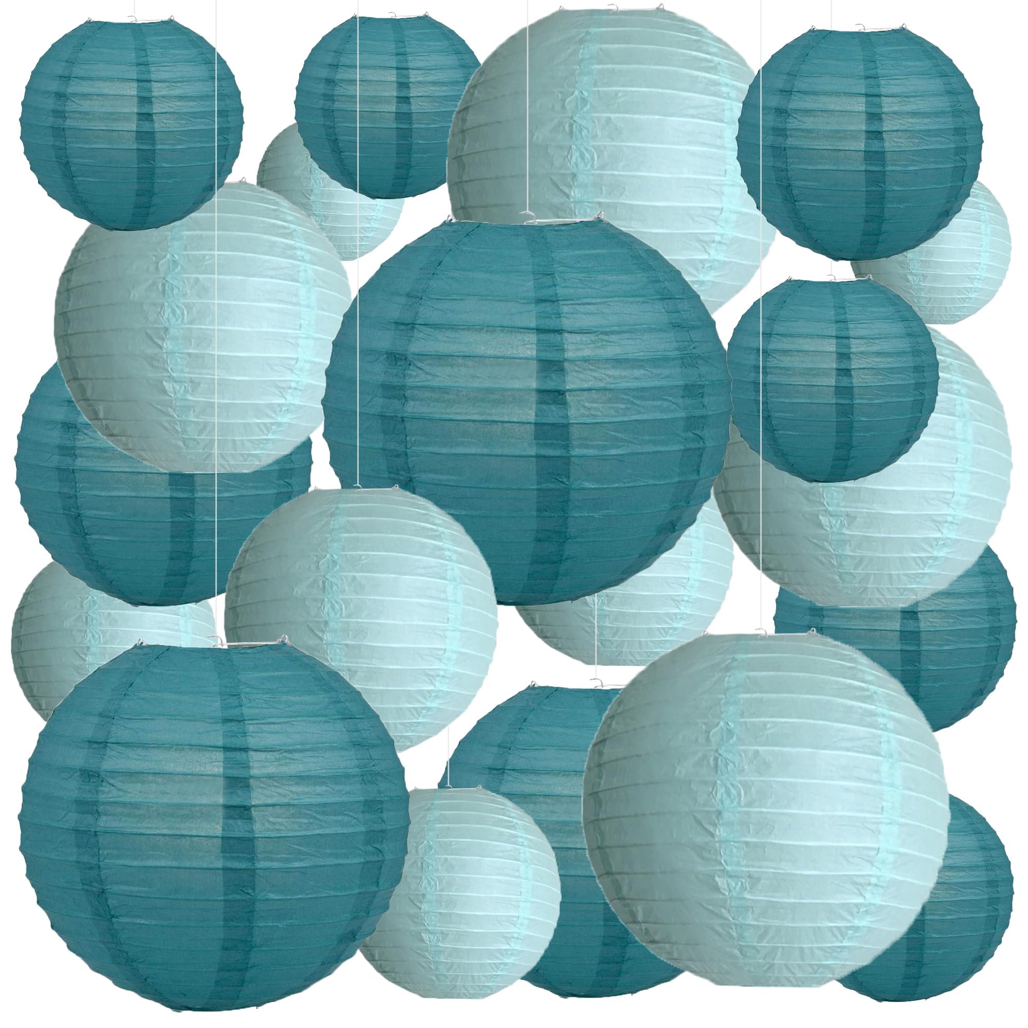 Paper Lanterns Party Decorations for Graduation Baby Shower Dark Teal Birthday Decorations Round Chinese Lanterns Pack of 20 Dark Teal/Blue โ image 1