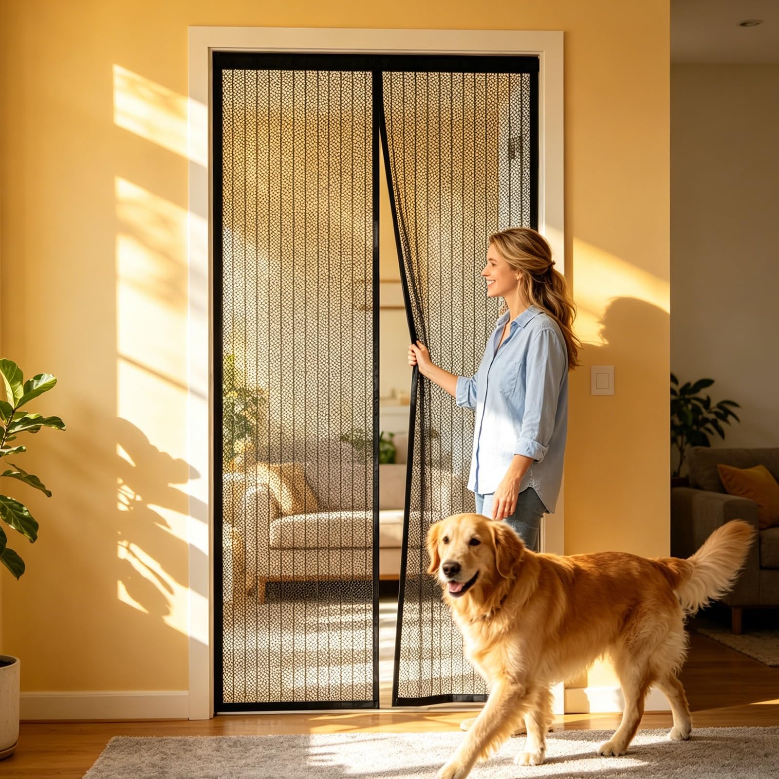 Moustiquaire porte magnétique automatique contre les mouches pour grand patio