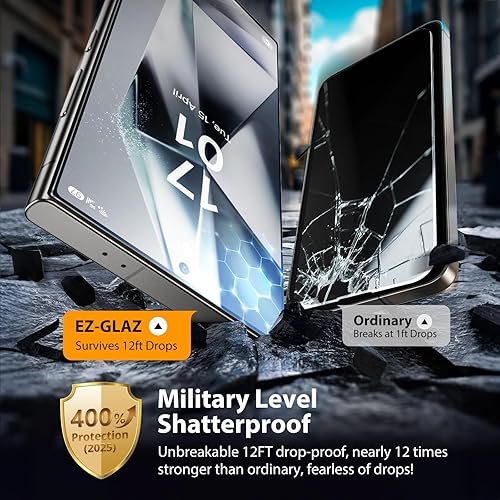 Miniatura 5 de Paquete de 4 protectores de pantalla para Galaxy S24 Ultra [6.8 pulgadas], 100% desbloqueo de huellas dactilares, dureza 9H+ grado militar, película