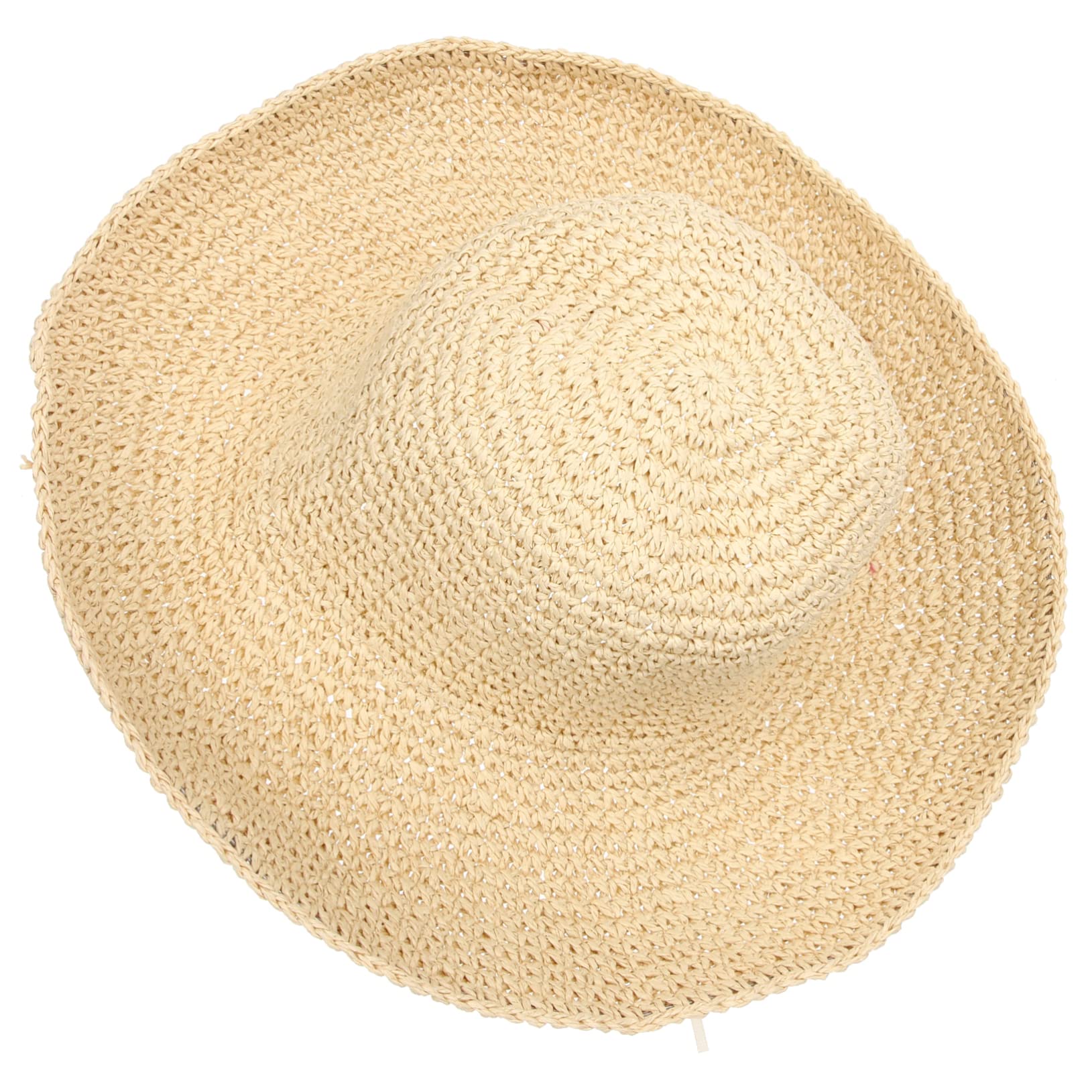 FRCOLOR Cappello da spiaggia cappelli paglia bordo Largo cappello sole capello per sole Cappello con visiera cappello parasole intrecciato visiere da spiaggia per donna Cannuccia Beige