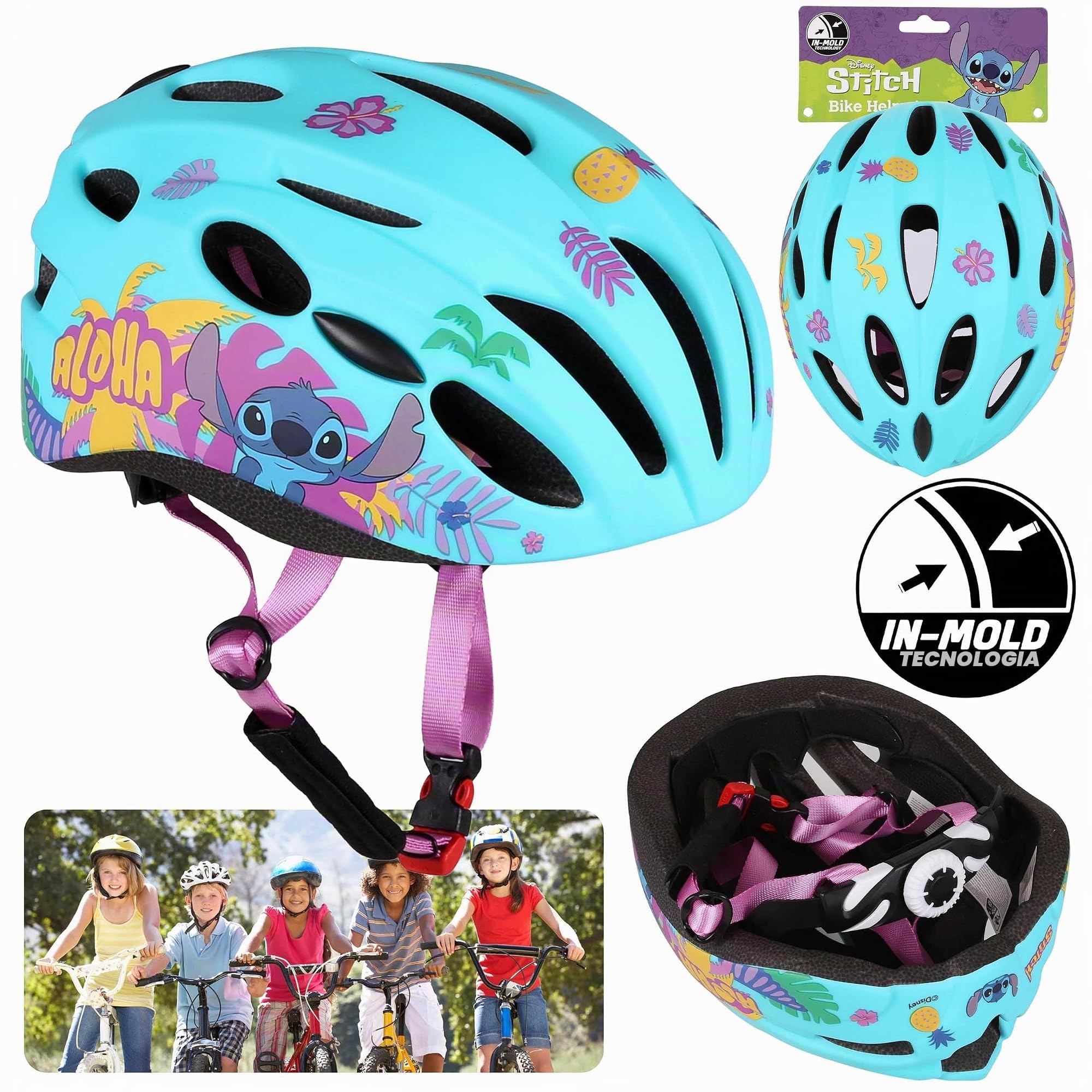 Paw Patrol Chase Marshall Rubble Casco da bicicletta per bambini IN-MOLD, da ragazzo, blu navy, regolabile 52-56cm