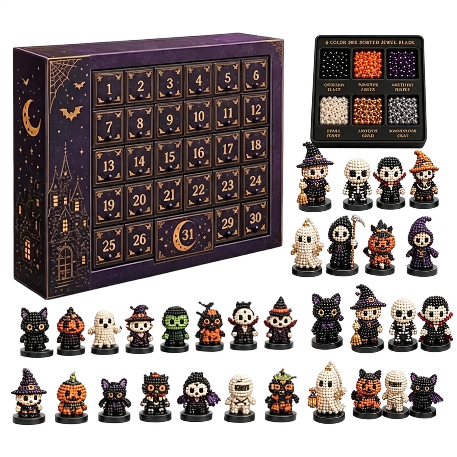 Set Perline Avvento Halloween Calendario Conto Rovescia 31 Giorni Con Perle