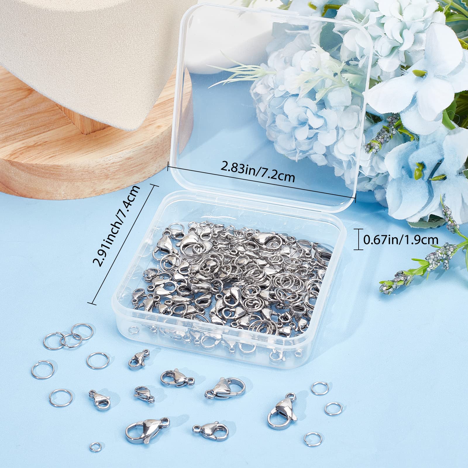 SUNNYCLUE 1 Scatola 3 Pezzi 10mm 925 Clip per Anello A Molla in Argento Sterling Moschettoni Rotondi in Argento Sfuso Fermagli per Borse Ganci A Scatto Anelli A O per La Creazione