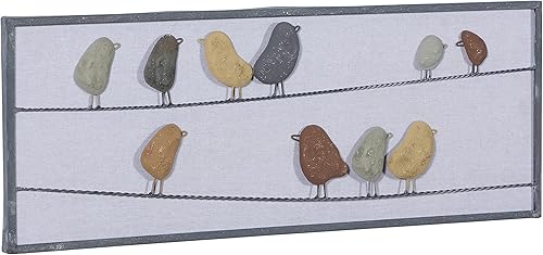 Miniatura 7 de Deco 79 Decoración de pared de pájaro de metal, 32 x 1 x 12 pulgadas, multicolor