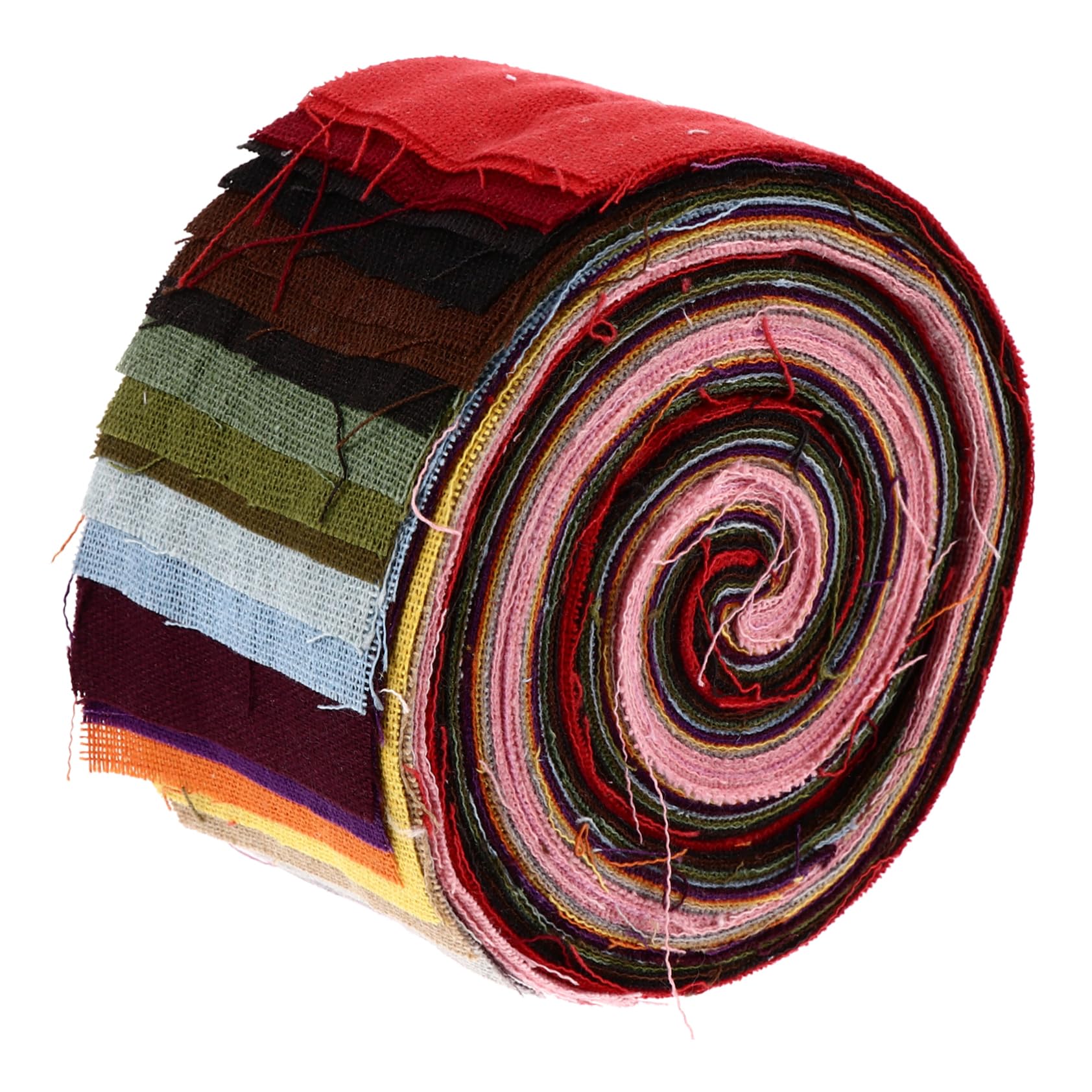 HOMSFOU 26pcs Roll Craft Fabric Strips Roll Bundles for Sewing Patchwork and Quilting Bright Colors Easy to Cut for Crafting Projects and Decorations