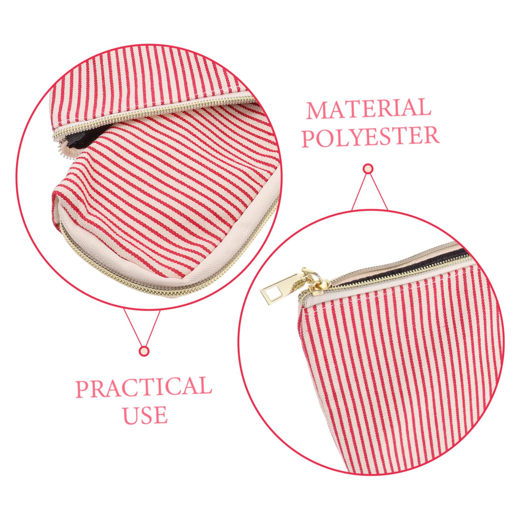 FRCOLOR 10stücke Kosmetiktasche Große Kapazität Reise-Organizer Für Make-up Und Toilettenartikel Praktisches Aufbewahrungs-Accessoire Für Unterwegs Gestreift