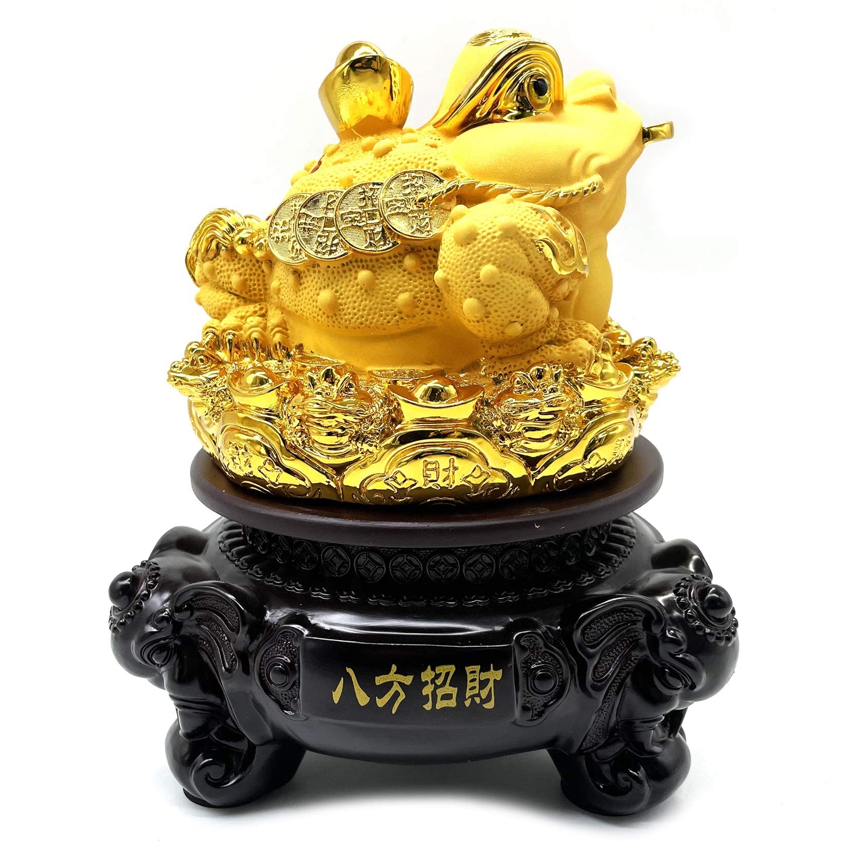 Fengone Moneta Feng Shui Cinese in Oro Alto 8 Pollici, Statua con Base Girevole Feng Shui Decorazione per Ufficio Decorazione del Desktop Decorazione di buona Fortuna Regalo di buona Fortuna