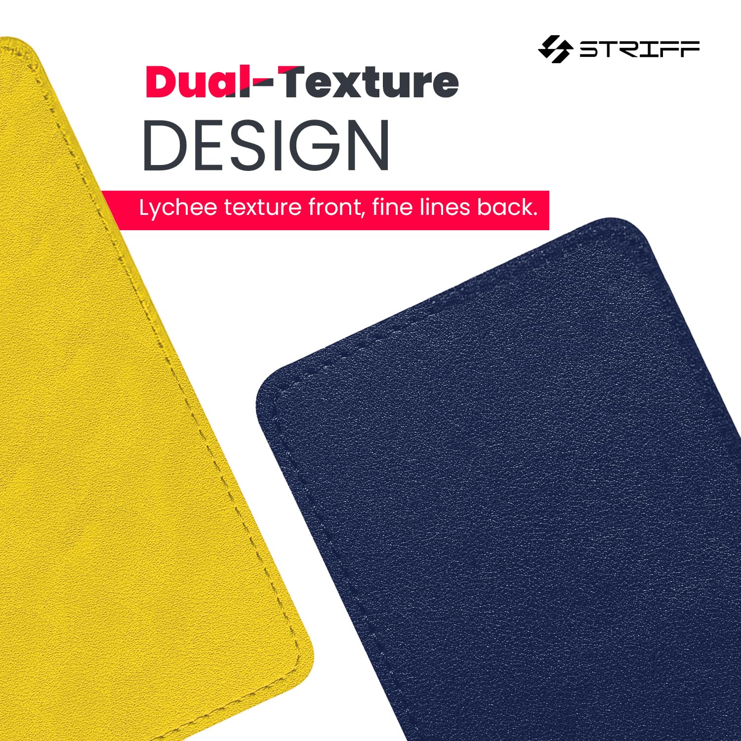 STRIFF Premium PU Vegan Leather Desk Pad | Office Table Protector & Mouse Mat | Non-Slip Surface | Smooth Writing & Working Area | Durable Desk Blotter for Laptop, Keyboard & Accessories(Navy Blue) — Amazon image 4