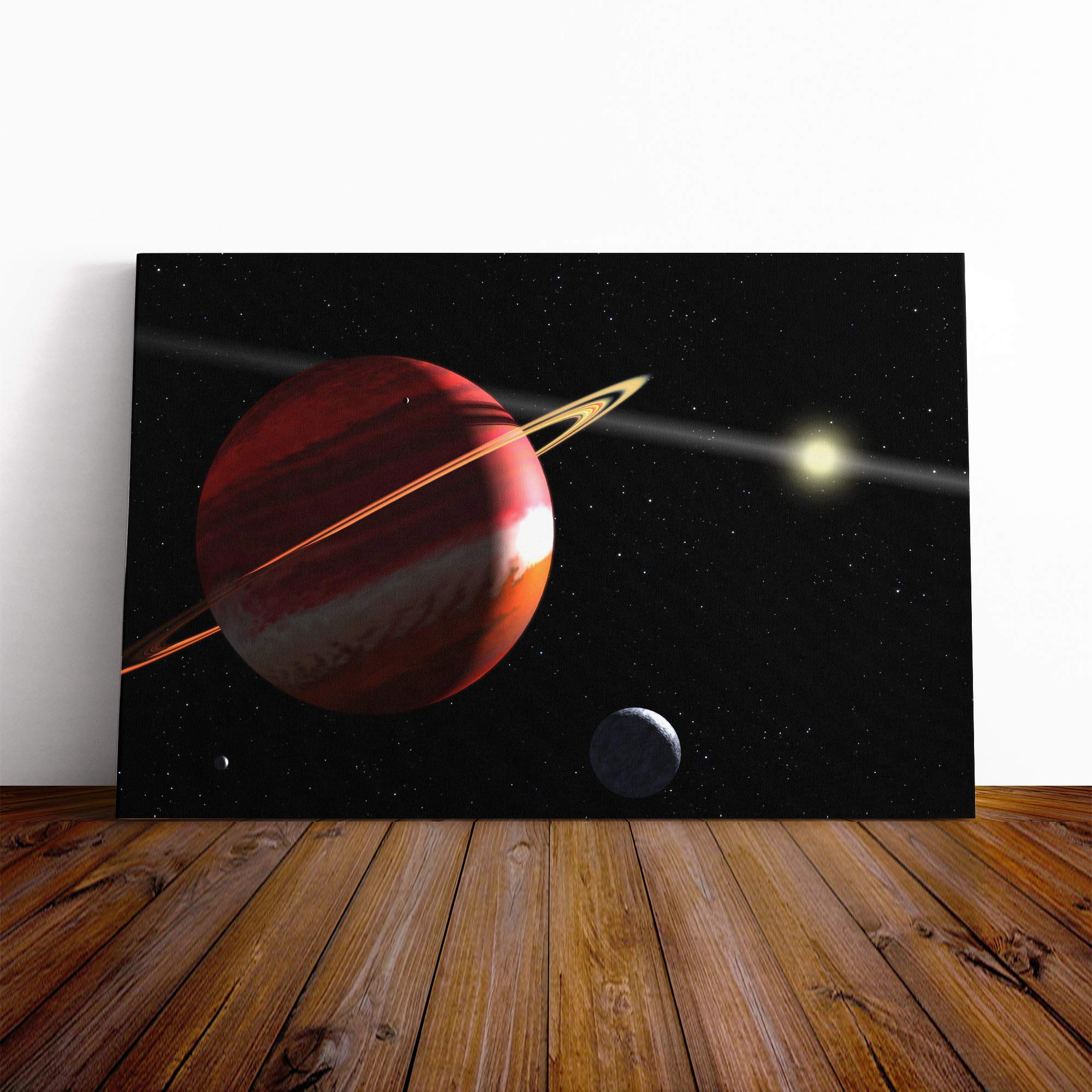 Space Planets (10) Canvas Print | Gallery Wrapped 30mm Frame Wall Art | 24x16 inches | Ready to Hang | Modern Space Picture | Living Room Bedroom Lounge Office