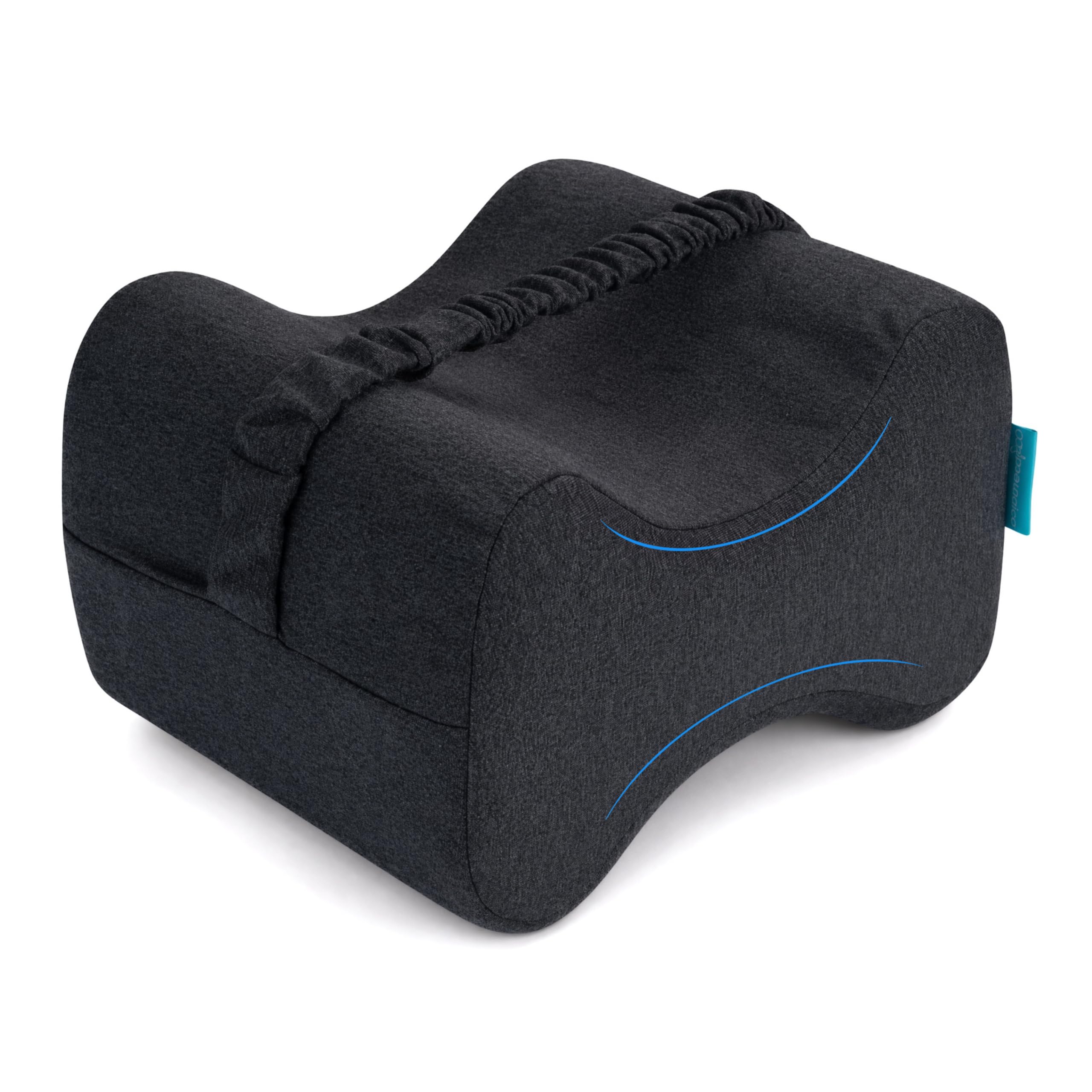 bonmedico Leg Support Cushion with Strap, Memory Foam Knee Pillow, Grey