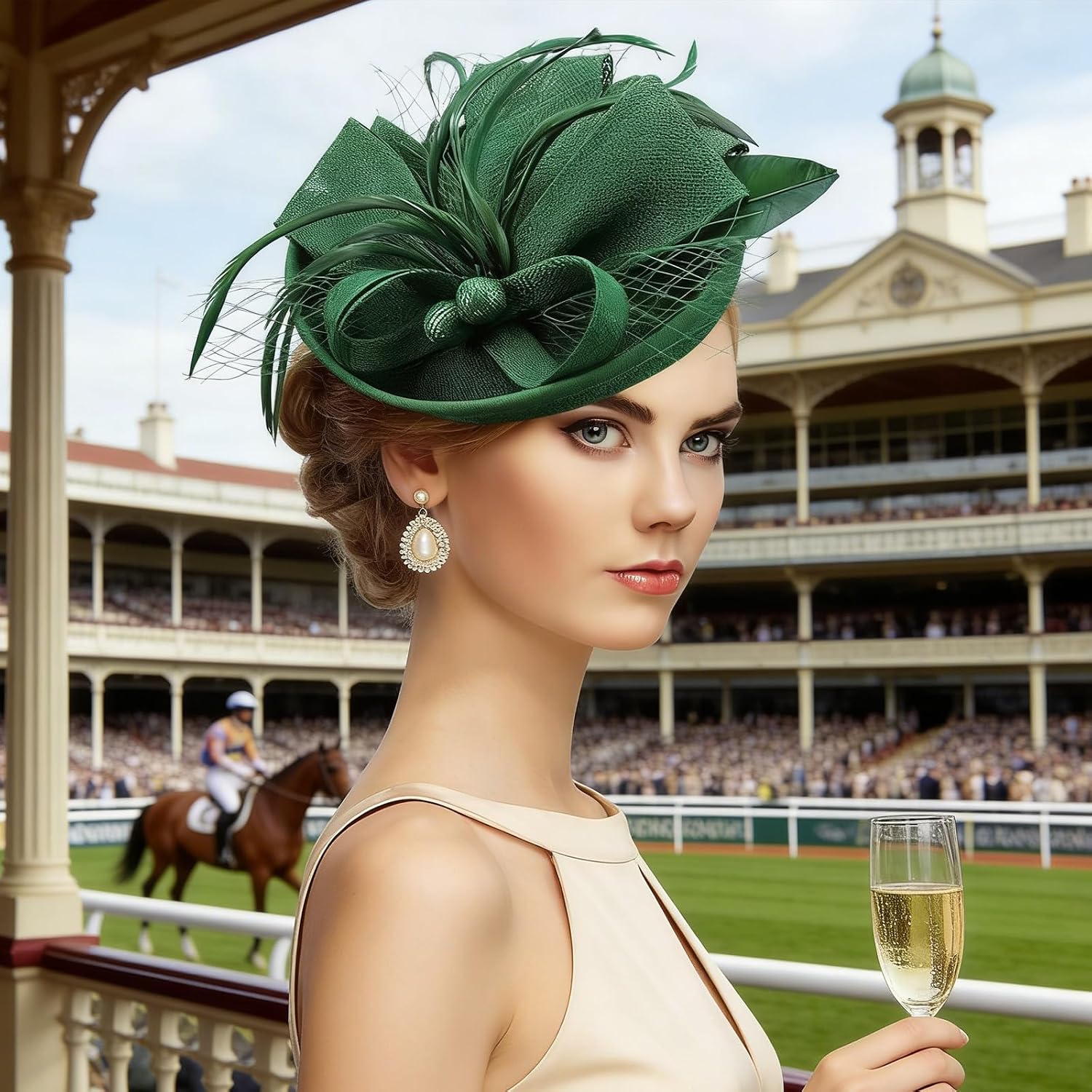 Fashionable Featherings Decorated Tea Party Sun Hat for Ladies Ventilated Great for Outdoor Activity Fashionable Party Hat