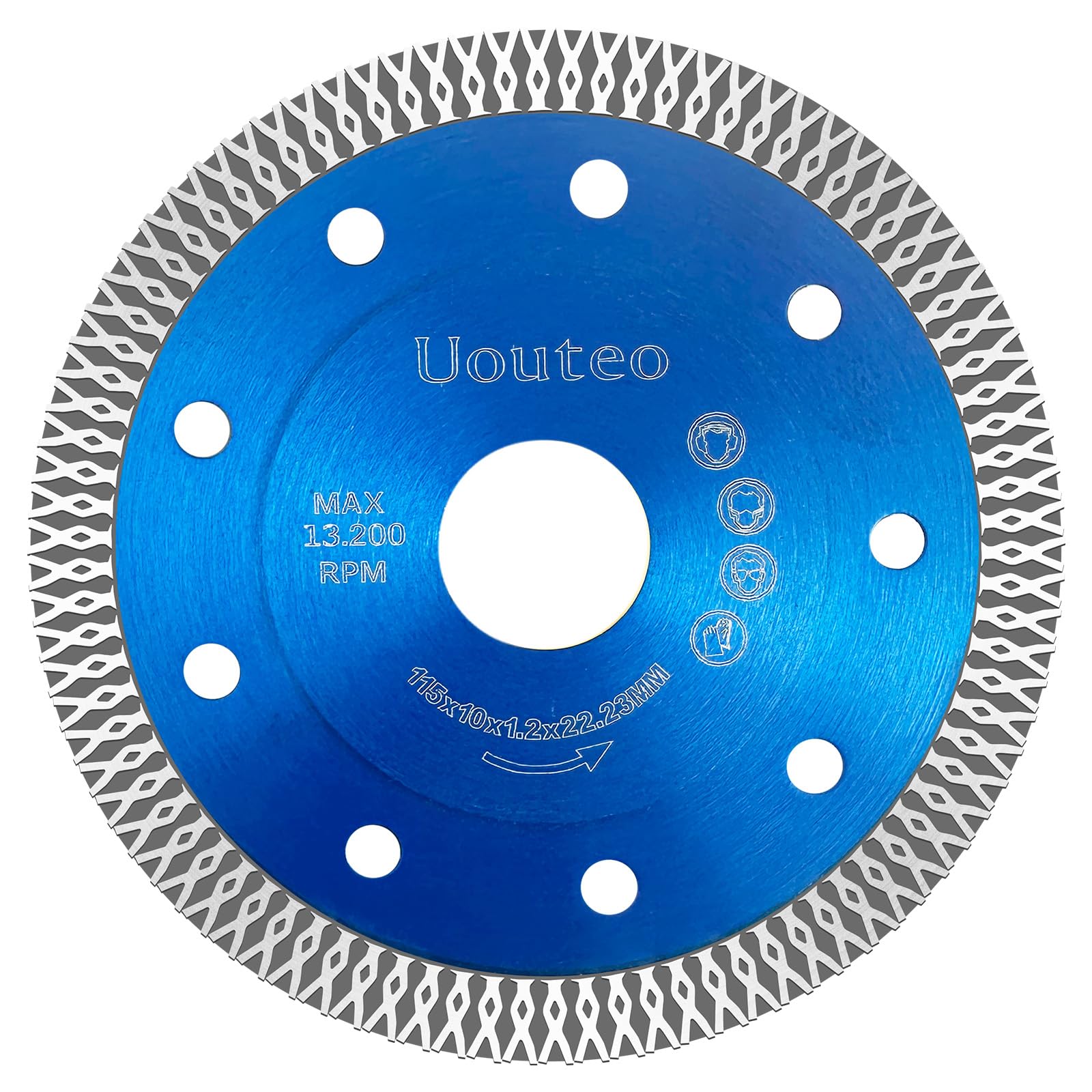 Uouteo 115mm Diamond Cutting Discs for Angle Grinder | Pack of 1 - Super Thin Fast, Clean Cut on Porcelain,Tiles, Marble and Ceramics