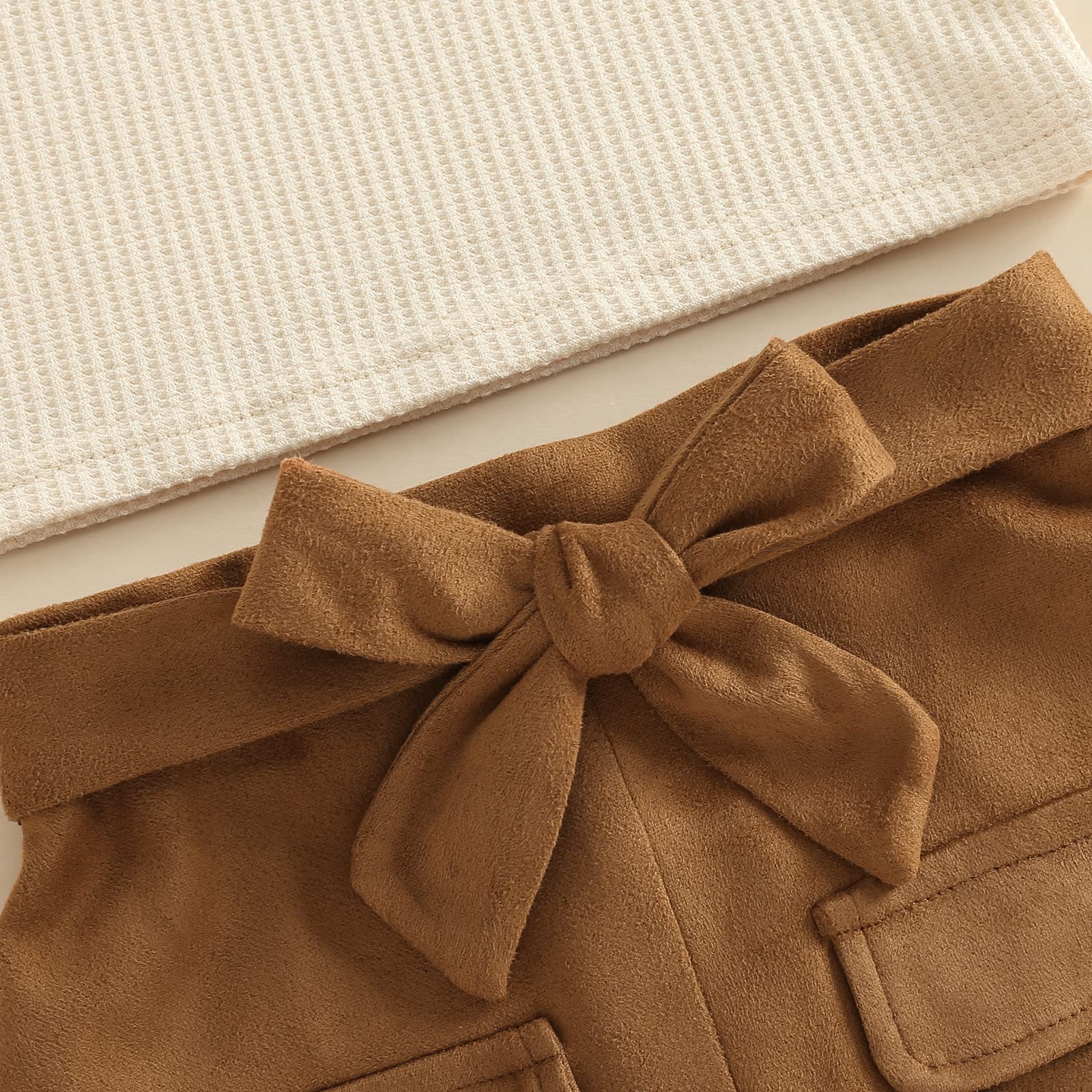Set di 2 vestiti da bambina per autunno e inverno, a maniche lunghe, con pompon, maglia a maglia, maglione, gonna con bottoni, 2 pezzi
