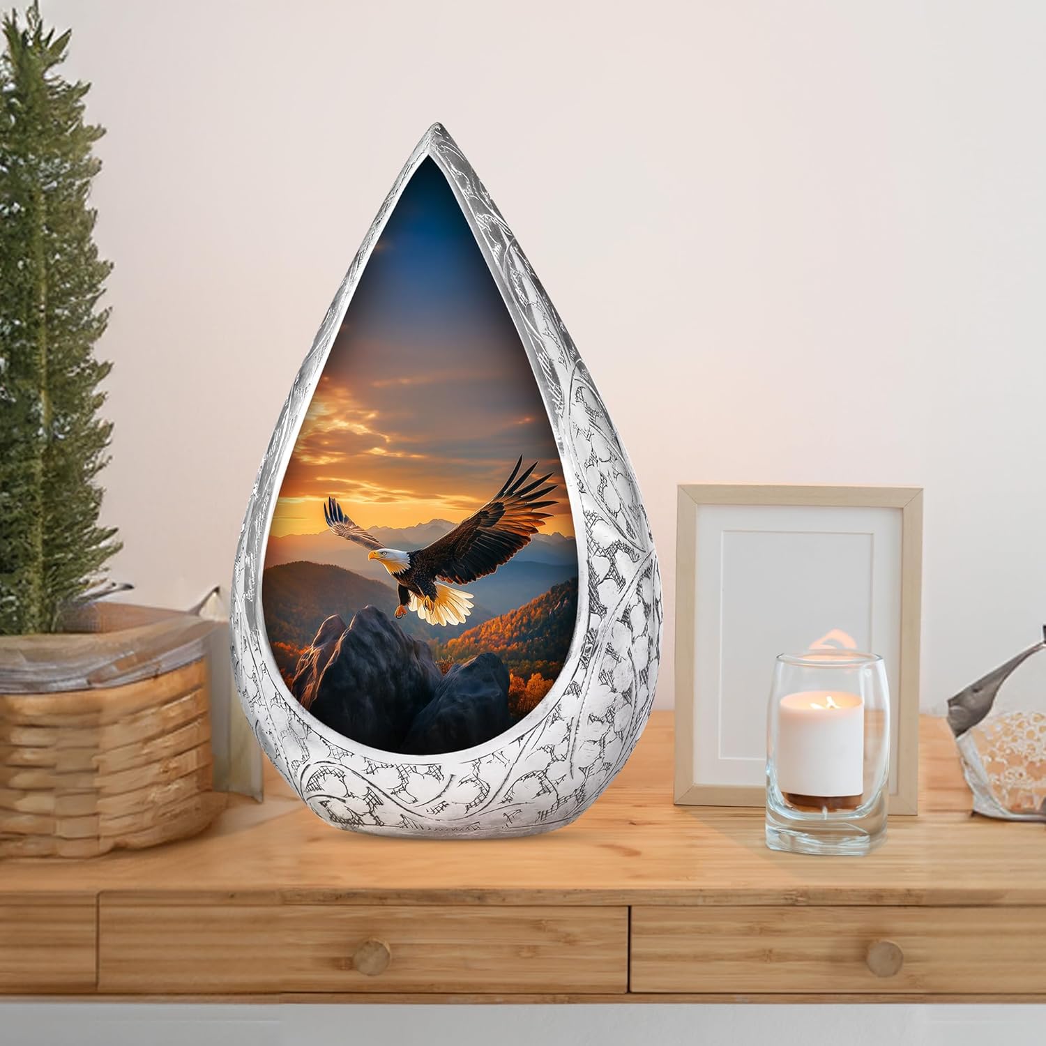 Eagle Large Urn for Human - Cremation Urn for Ashes for Women & Men - Funeral Burial Urns for Adult Female - Ash Decorative Urns for Human Ashes Adult Man 10 Inch