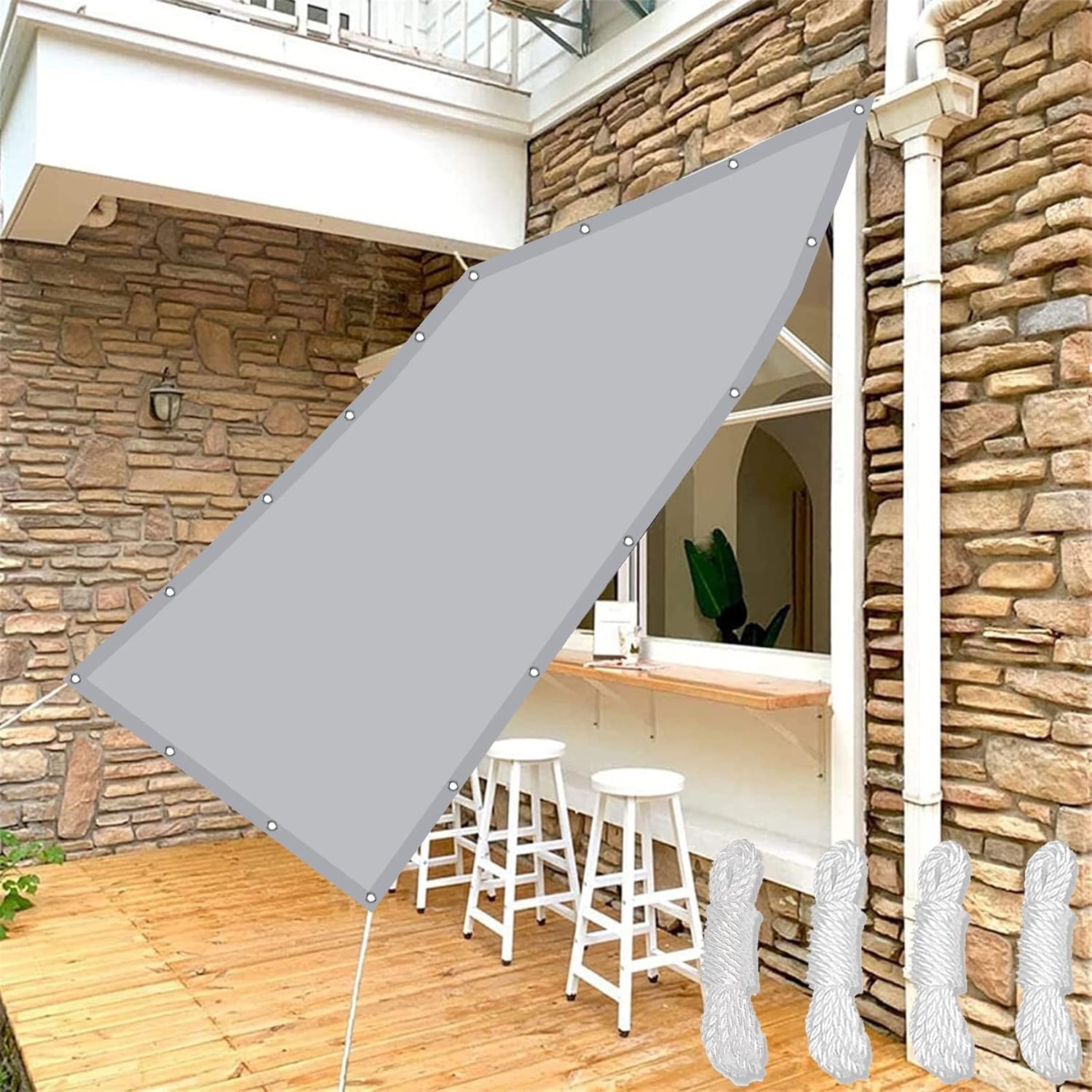 Sun Shade Sail Waterproof 1.7 x 3 m Sunscreen Durable Perfect Right Angle Garden