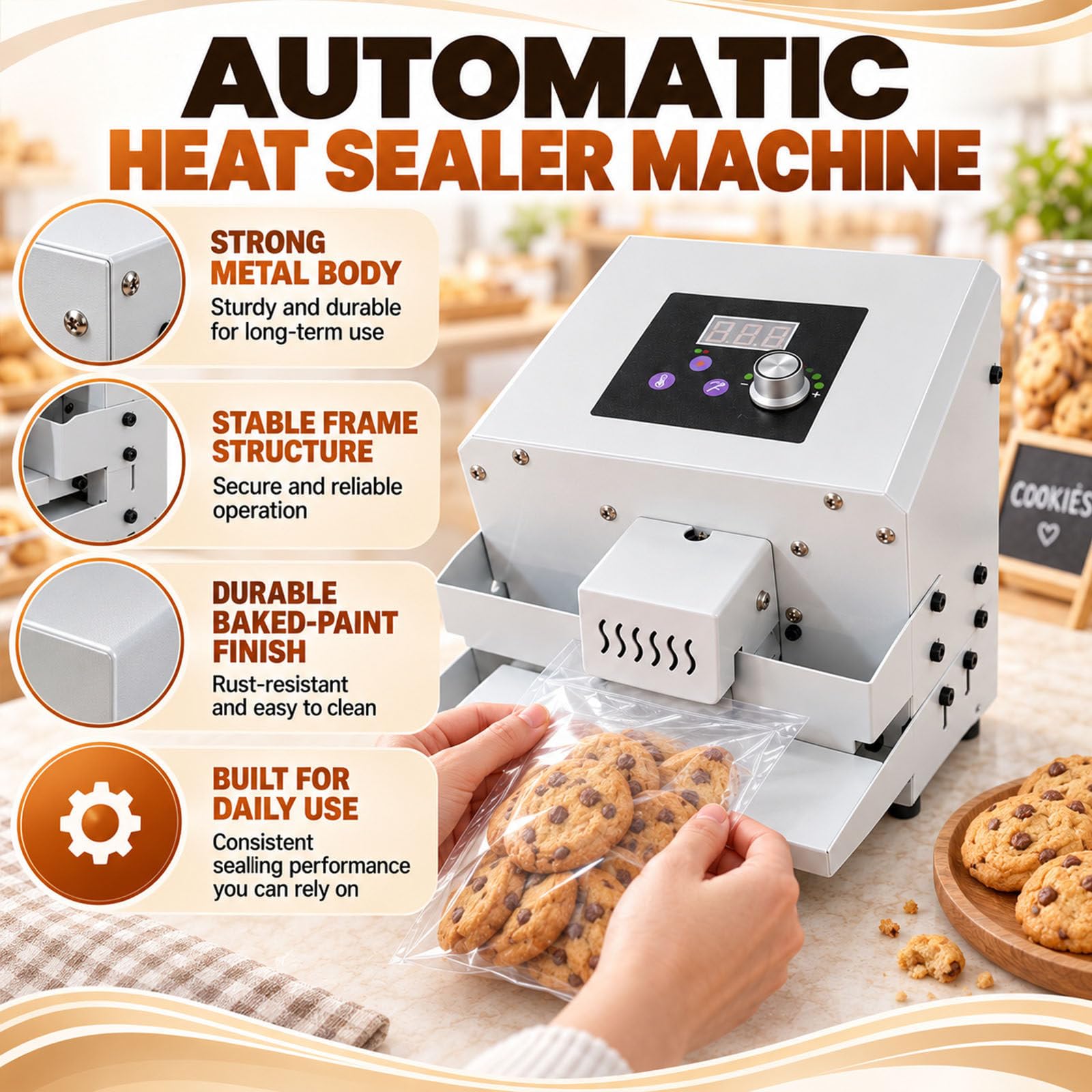 Máquina Selladora Automática,Selladora De Banda Comercial