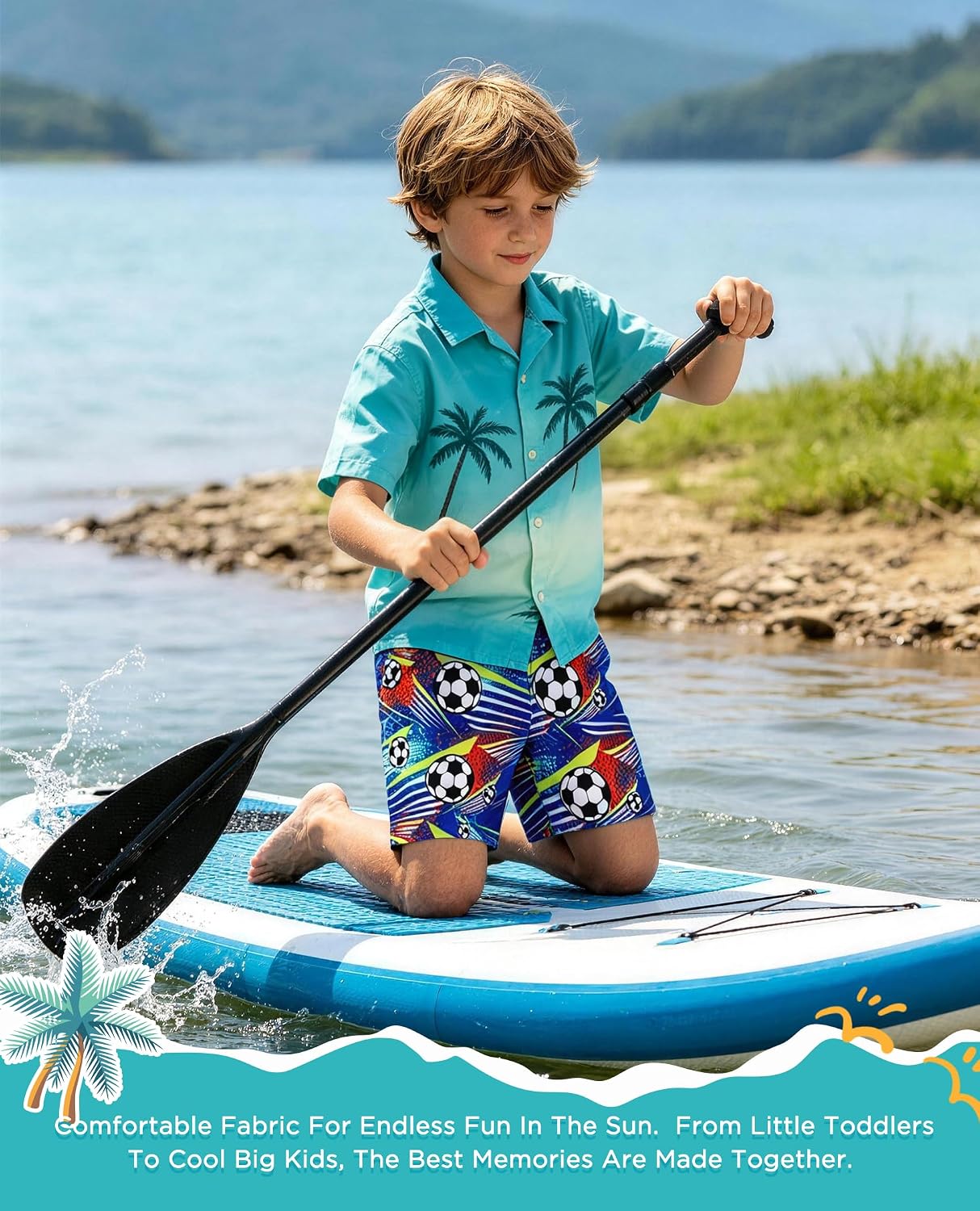 Boys Swimming Trunks 2T-12 Year Swim Shorts Kids Quick Dry Bathing Suit with Mesh Lining