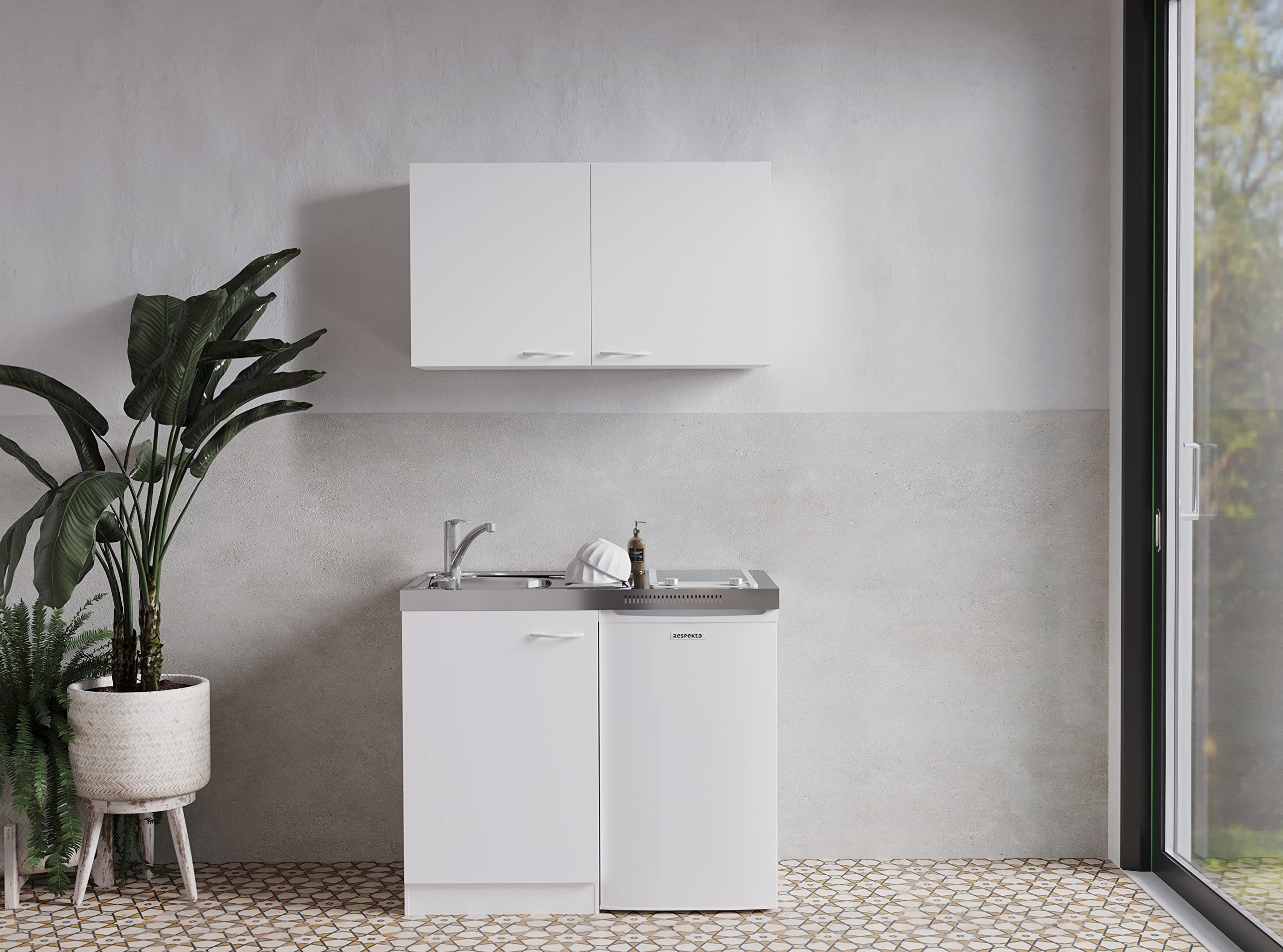 respekta Cucina mini-cucina singola Pantry Bianco Levin 100 cm