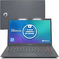 Notebook Positivo Vision C14 Celeron 4GB 128GB eMMC, Windows 11 Home, Lumina Bar, Tela 14' HD Antirreflexo, Tecla Link – Cinza