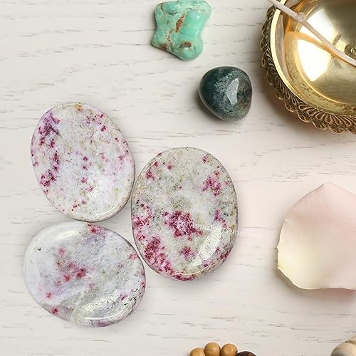 Vista 112 de Cristales de piedra de preocupación de cuarzo rosa y piedras curativas, piedras de preocupación para regalos de alivio del estrés, cristal de piedra