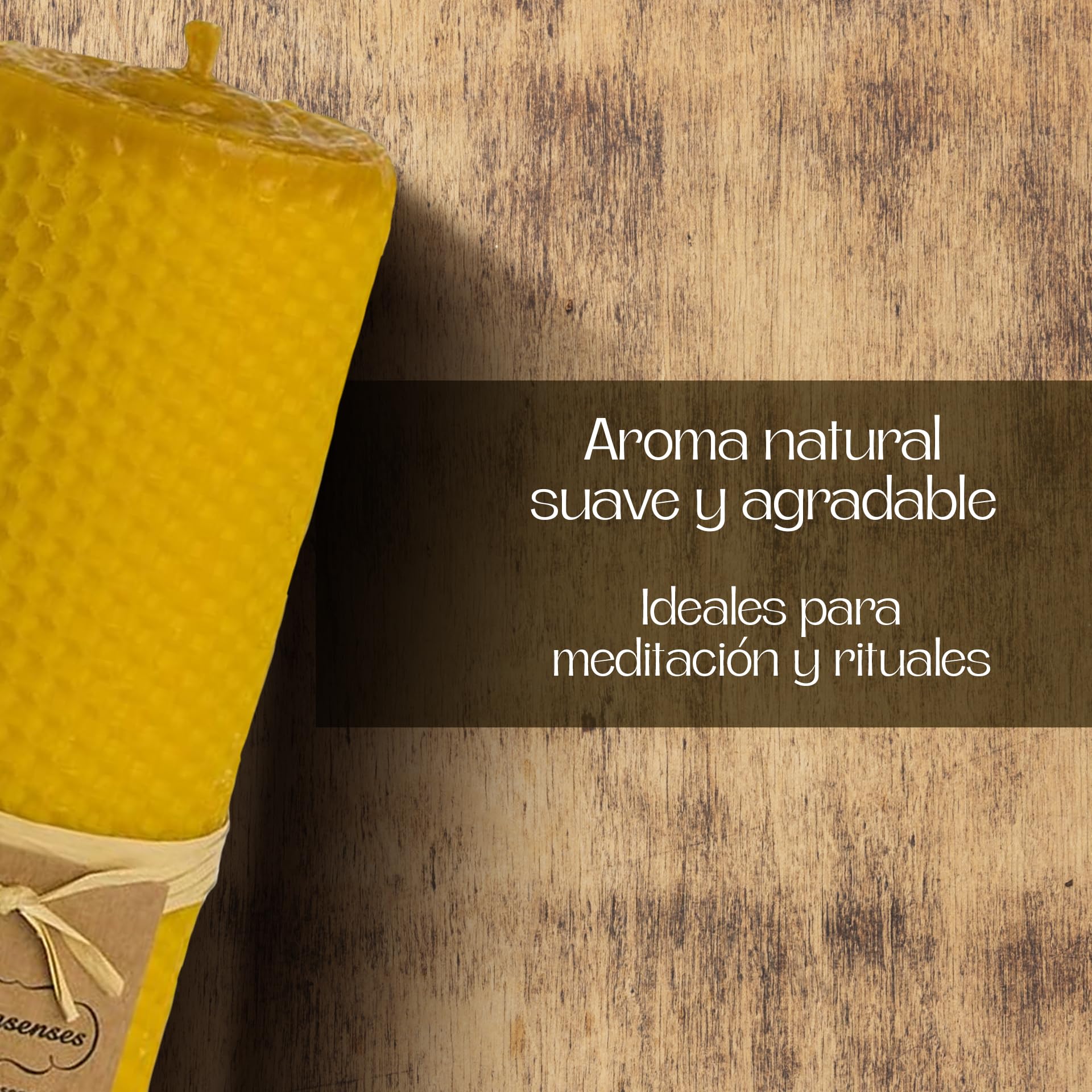 Aromasenses Velas de Cera Virgen | Forma de Panal de Abejas | Hechas a Mano | Sin Tóxicos | Auténtica Cera de Abejas Natural |Estilo Artesanal | Para Crear Ambiente Relajante | Velon 6 cm x 20 cm