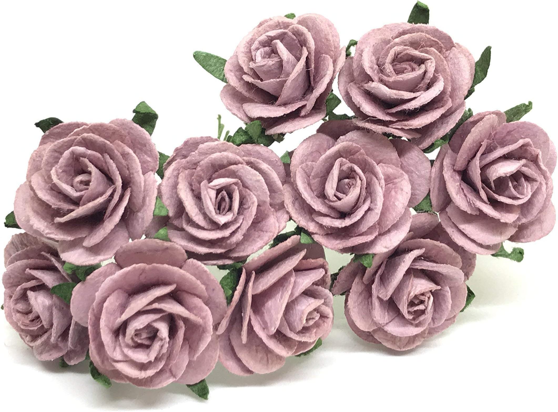 1" Mauve Paper Flowers Paper Rose Artificial Flowers Fake Flowers Artificial Roses Paper Craft Flowers Paper Rose Flower Mulberry Paper Flowers, 20 Pieces