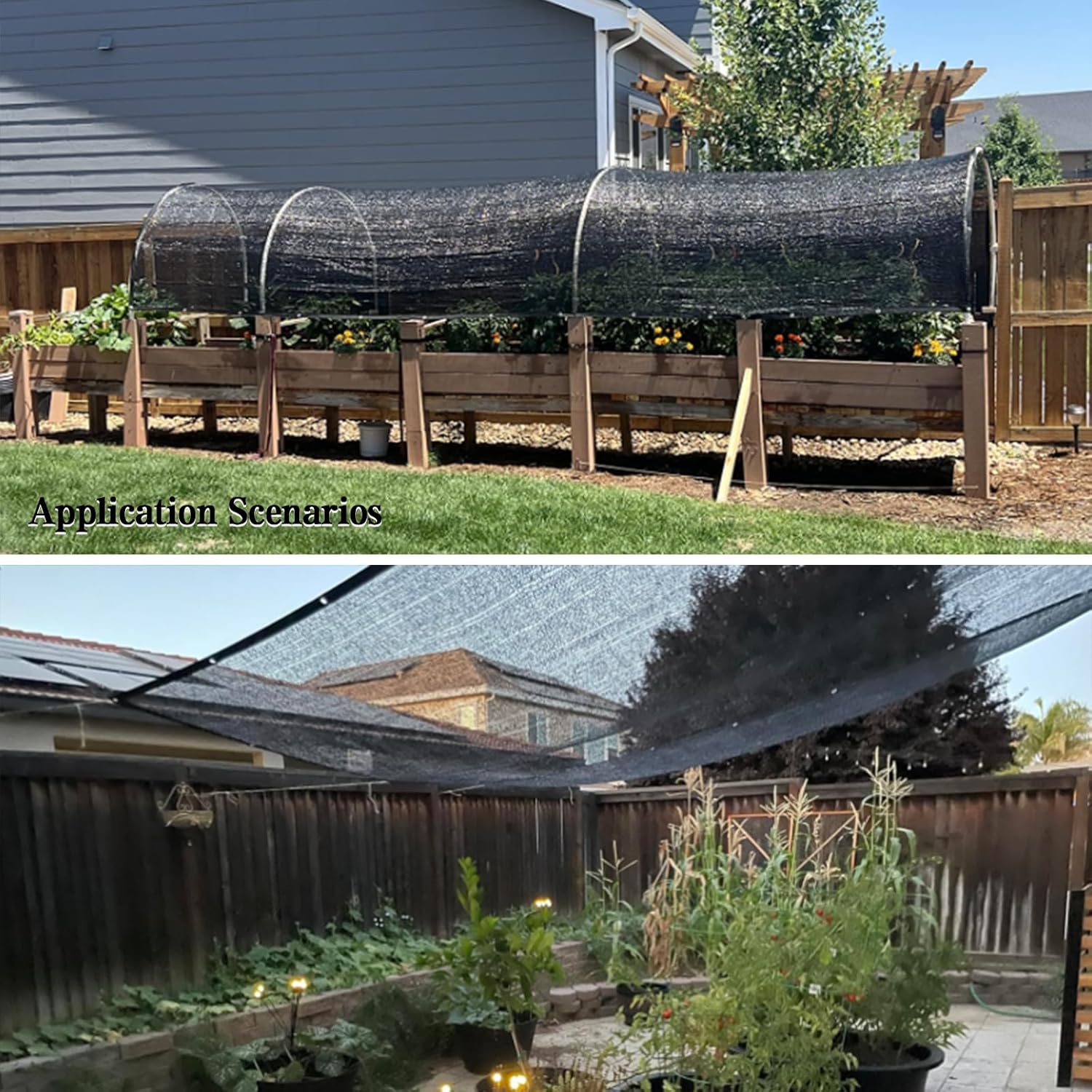 40% Shade Cloth, Black Garden Shade Net 12 x 24 FT Durable Taped Edge with Grommets UV Resistant for Plants, Greenhouse, Vegetables and Patio Sunshade