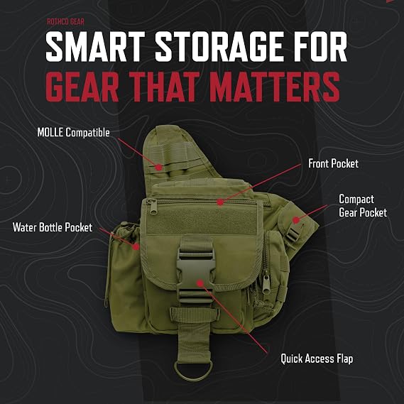 Rothco Advanced Tactical Bag - Durable EDC Shoulder Bag with Discreet Utility Storage
