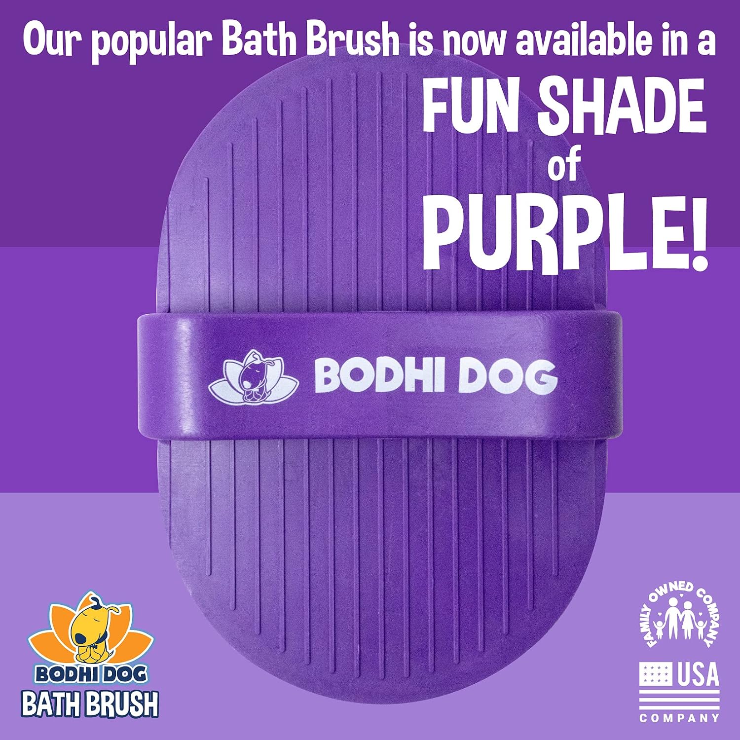Bodhi Dog Shampoo Brush - Pet Grooming & Bath Supplies for Dogs and Cats - Bath Brush for Long & Short Hair - Premium Scrubber for Shower, Showerhead, Sprayer & Bathing (2-Pack, Purple) image 3