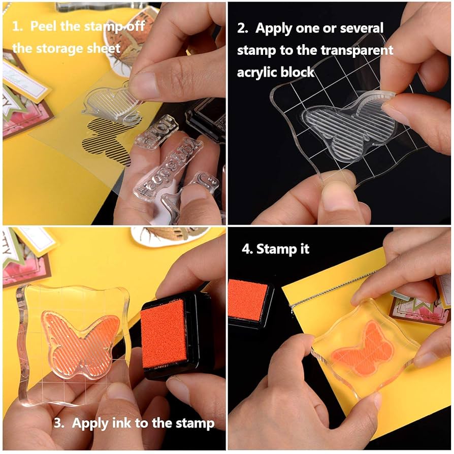 Amazon.co.jp: Whaline 大型アクリルスタンプブロック クリア