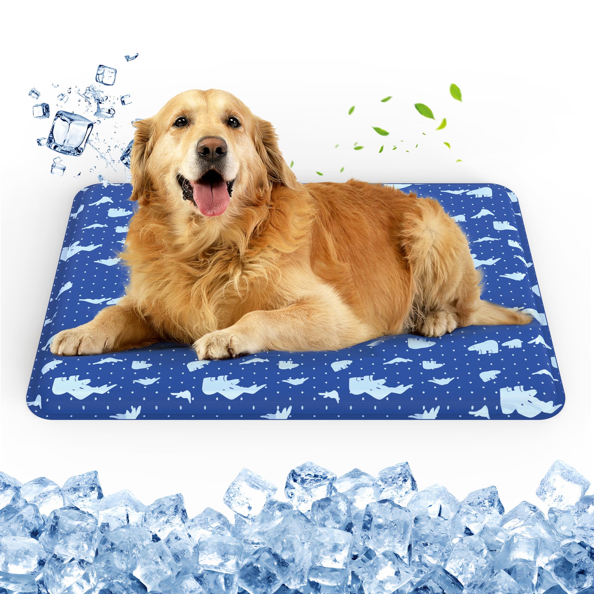 petnf Dog Cool Mat - 90x60cm Scratch-Resistant Dog Cooling Mat Medium, Pet Self Cooling Mats for Home, Car or Garden, Washable, Non-Toxic & Non-Slip Gel Pet Cool Pad for Dogs in Hot Summer