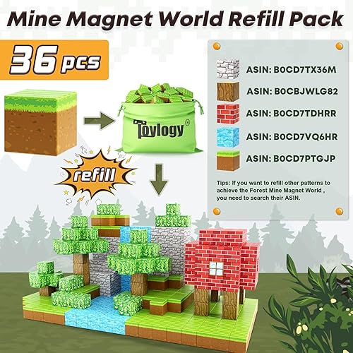 Miniatura 10 de Bloques magnéticos Build Mine Magnet World Brick Edition, juguetes magnéticos para niños y niñas de 3 a 4 años, 4 a 5 y 6 a 8 años, juguetes