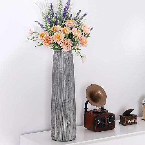 Miniatura 1 de Leewadee - Florero negro para hierba de las pampas, florero grande para decoración del hogar, 12 pulgadas, resina